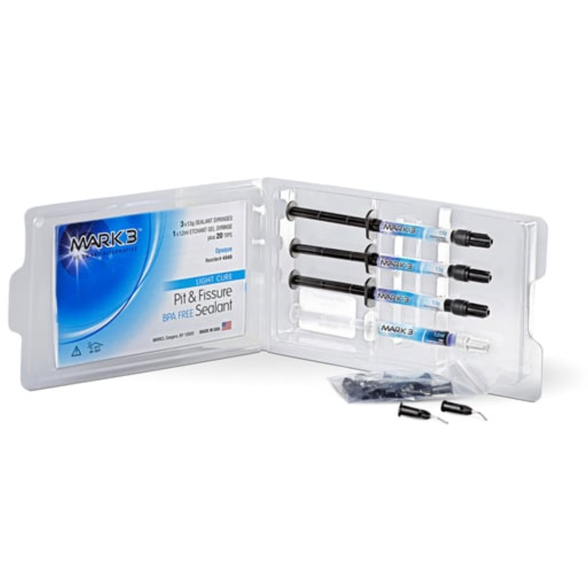 Pit & Fissure Sealant Opaque 3 x 1.5gm. Syringes, 1 Etch Syr. & 20 Tips, 4540 product image