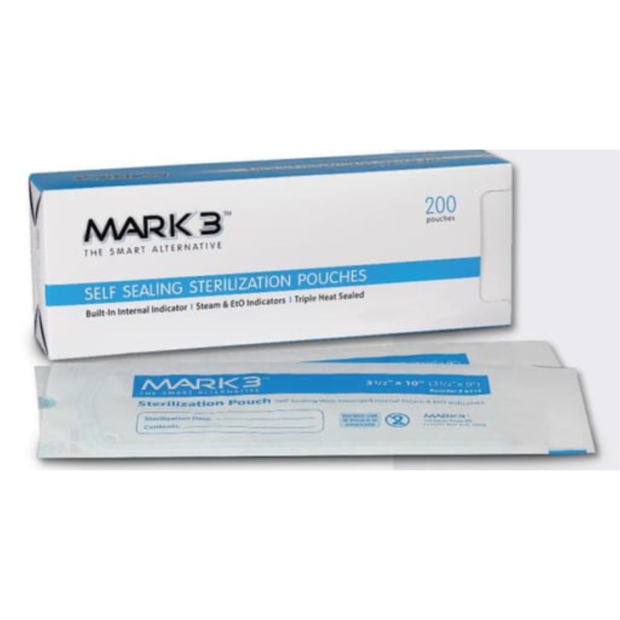 Self Seal 3-1/2" x 10" (3-1/2" x 9") Sterilization Pouches 200/bx, 6114 product image