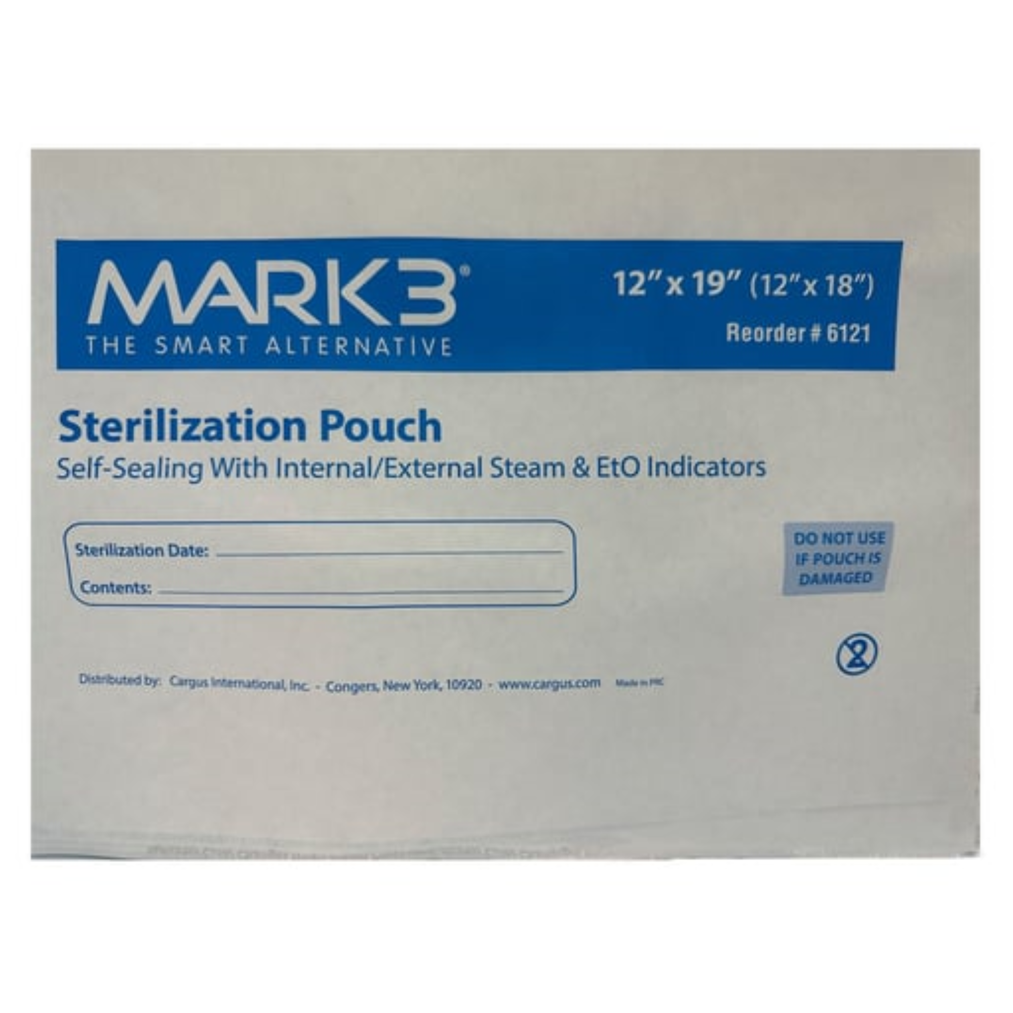 Self Seal 12" x 19" (12" x 18") Sterilization Pouches 200/bx, 6121 product image