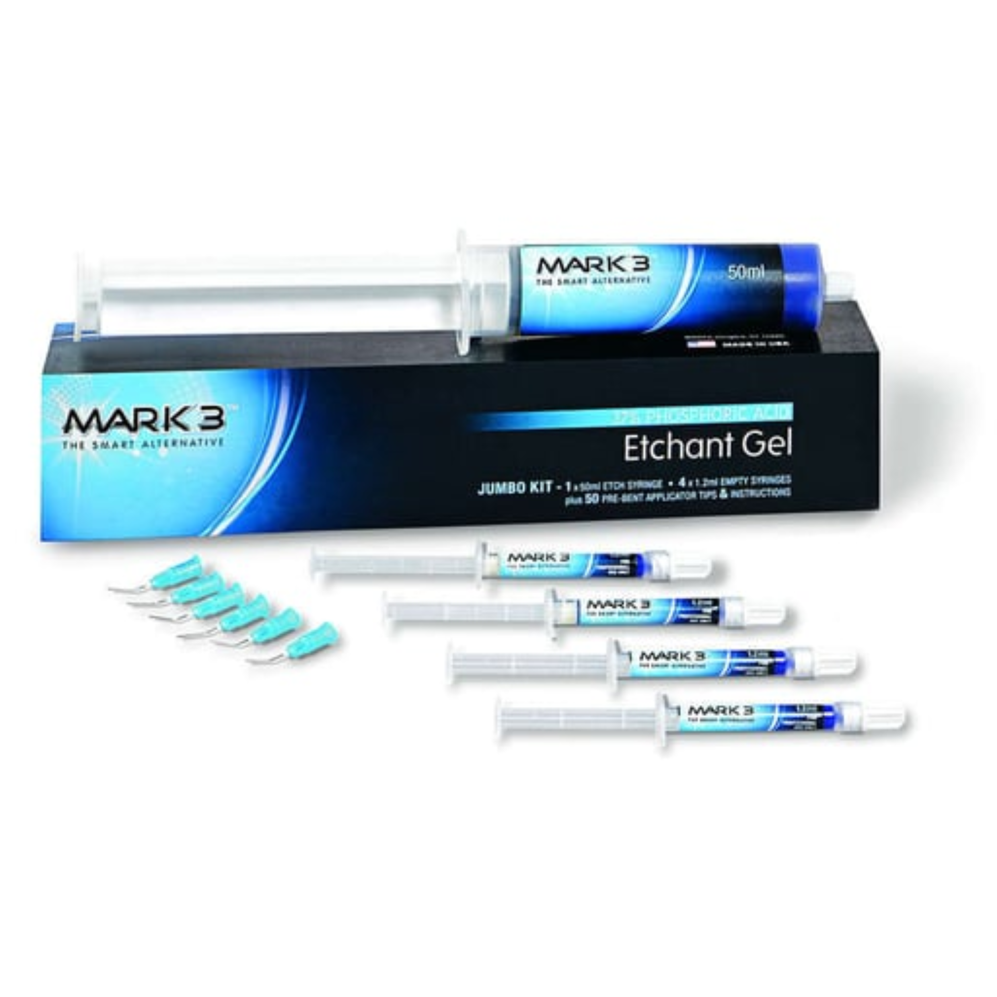 Etchant Gel 37% Jumbo Kit 50ml. Syringe (1x50ml. Syr., 4x1.2ml. Empty Syr. & 50 Tips), 9092 product image