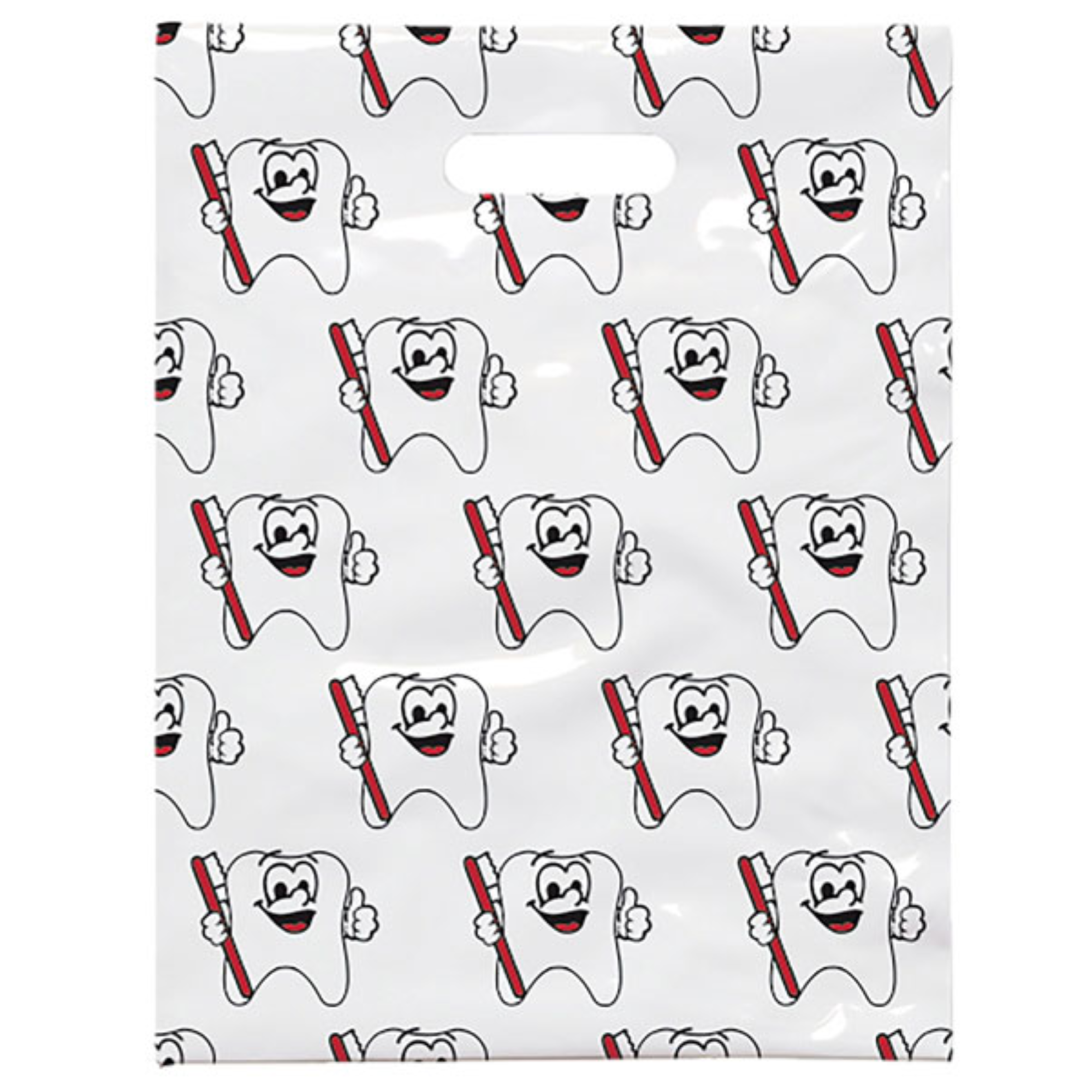 Tote Scatter Print Patient Bags 8" W X 10" H 100/pack Have All Over Dental-Themed, 11096142 product image