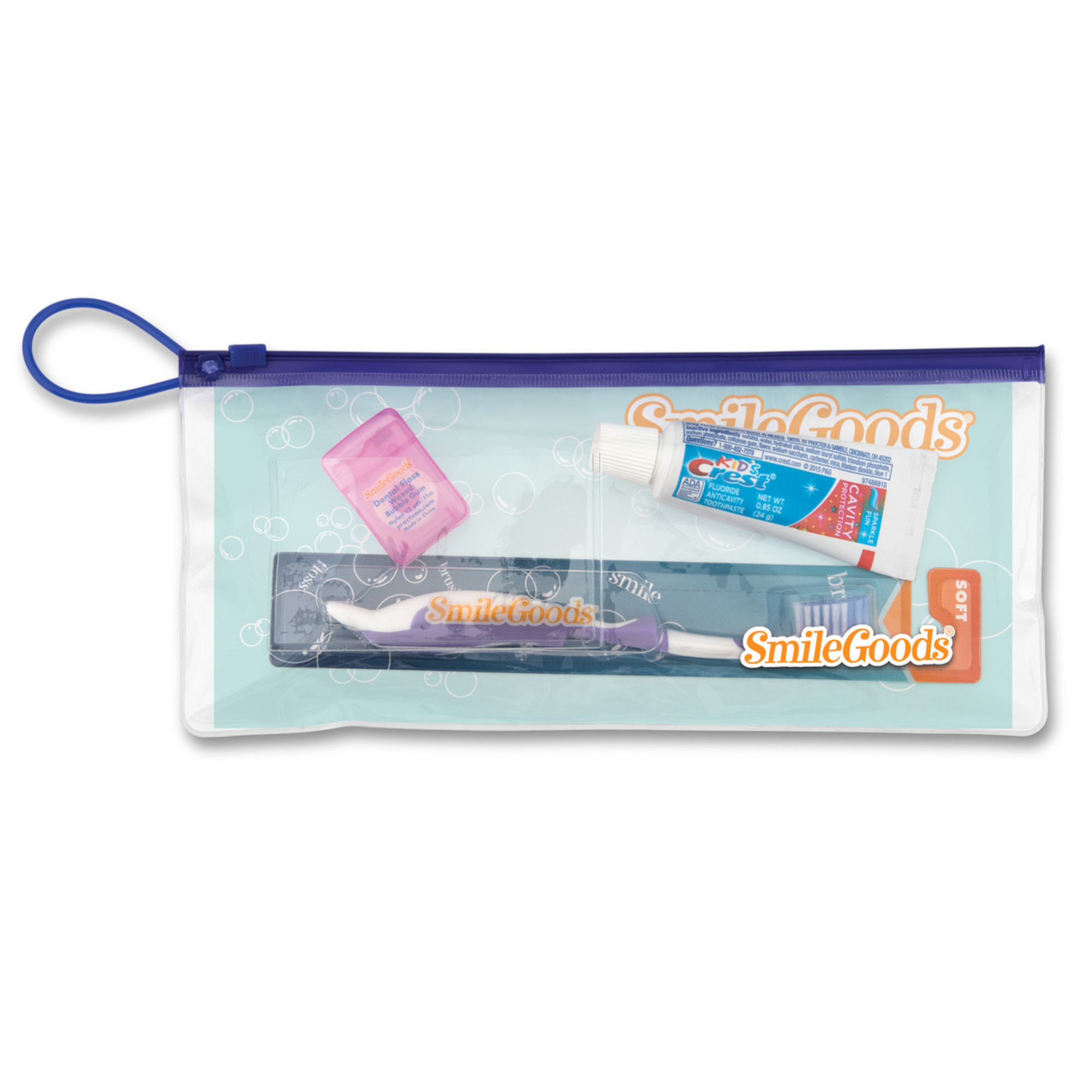 Smilegoods Child Patient Pak In A Handy 4" X 10" Clear Vinyl Zipper Bag With Pocket On The Front , 10-1730 product image