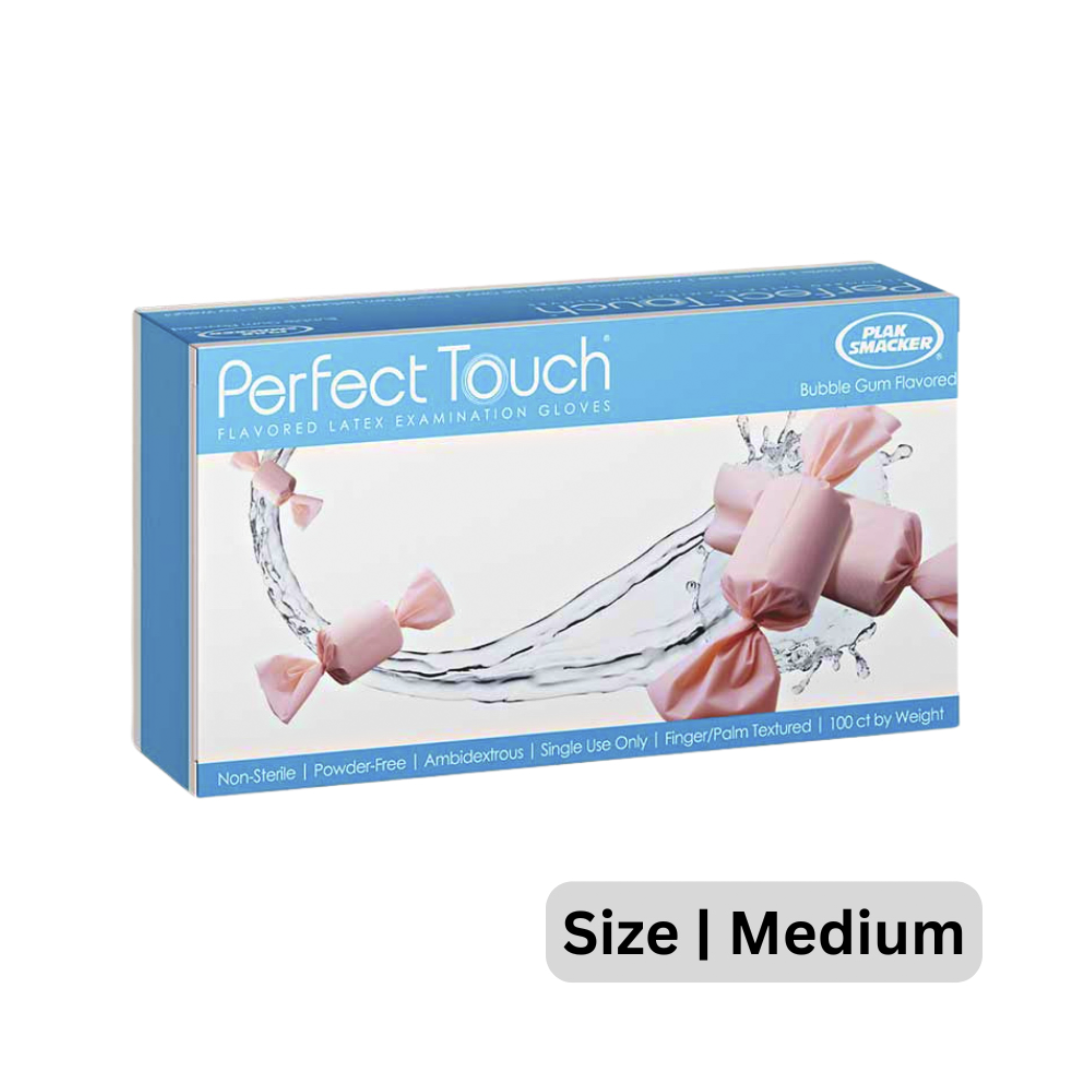 Bubble Gum Flavored Powder-Free Latex Gloves - Medium (100 Ct) product image