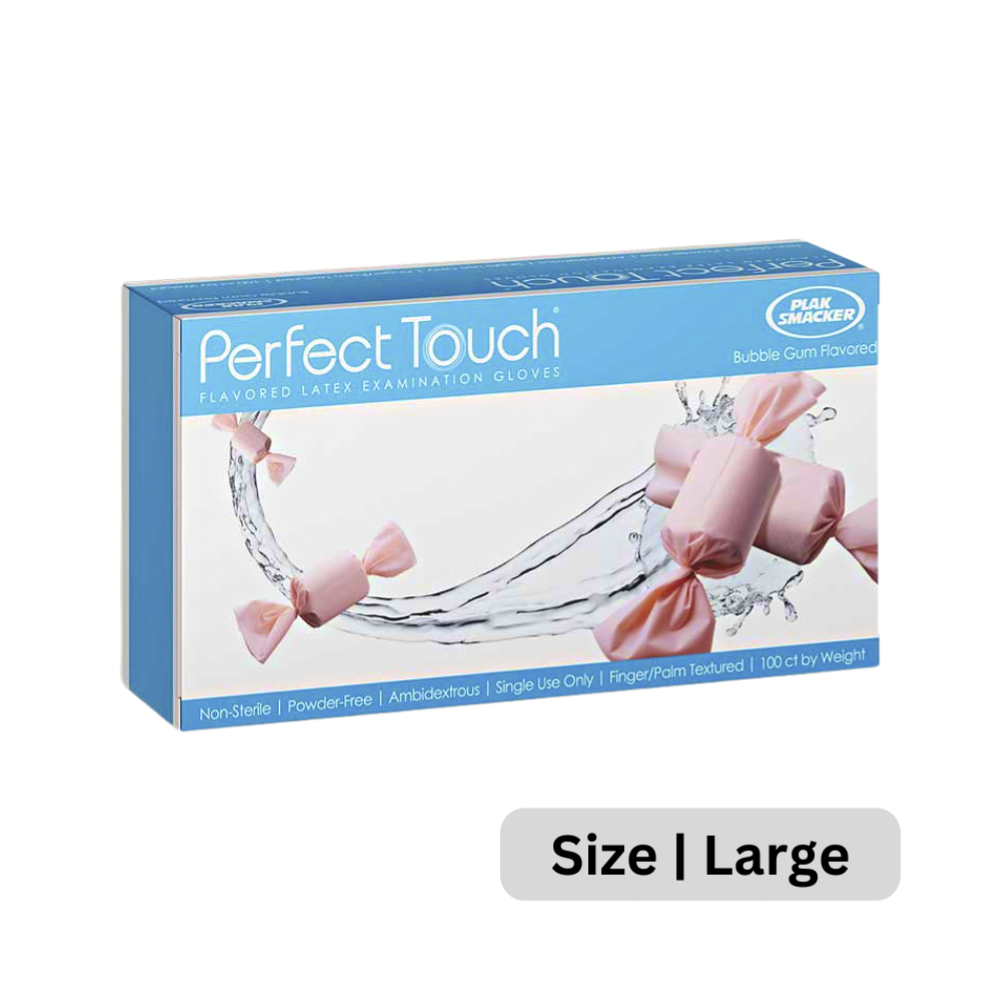 Bubble Gum Flavored Powder-Free Latex Gloves - Large (100 Ct) product image