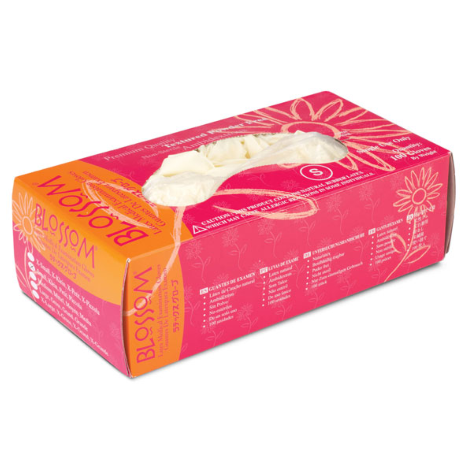 Blossom Latex Gloves | Large Powder-Free Textured Non-Sterile 100/box product image