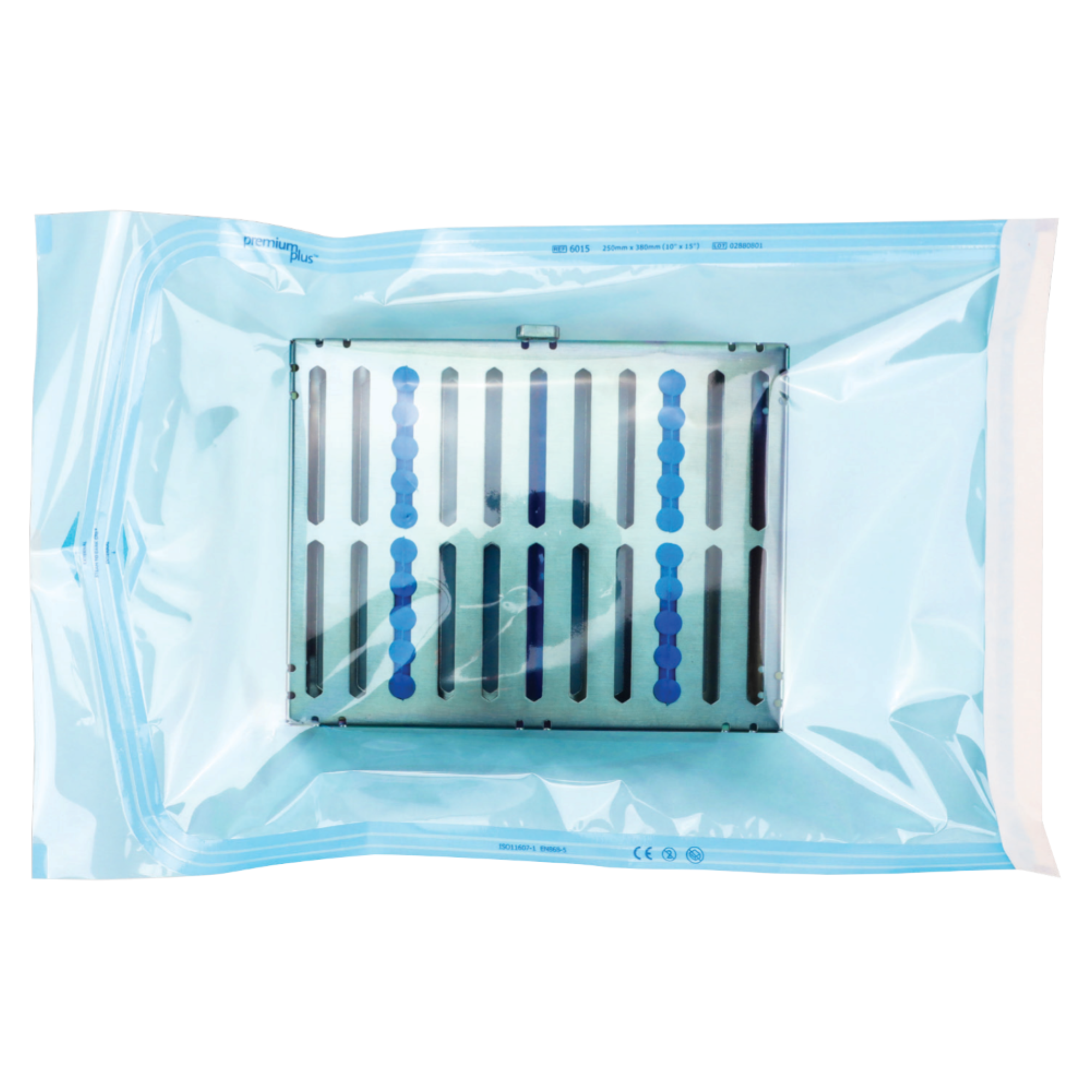 Premium Plus - 10" X 15" Self-Sealing Sterilization Pouch 100/box With External & Internal - 6015 product image