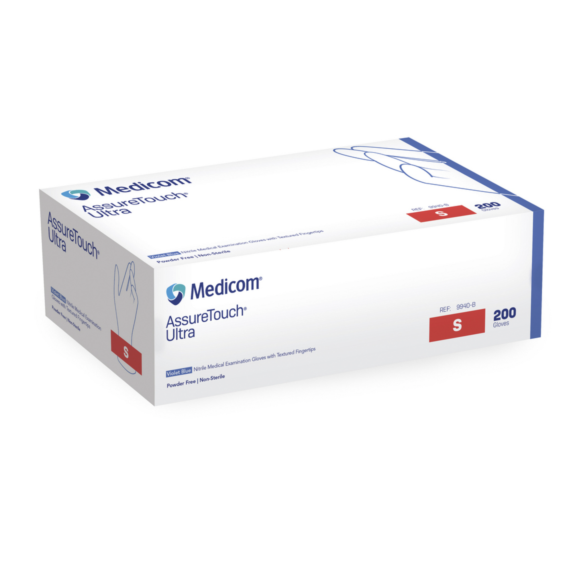 AssureTouch Ultra Nitrile Medical Examination Glove, S, Violet Blue thumbnail 2