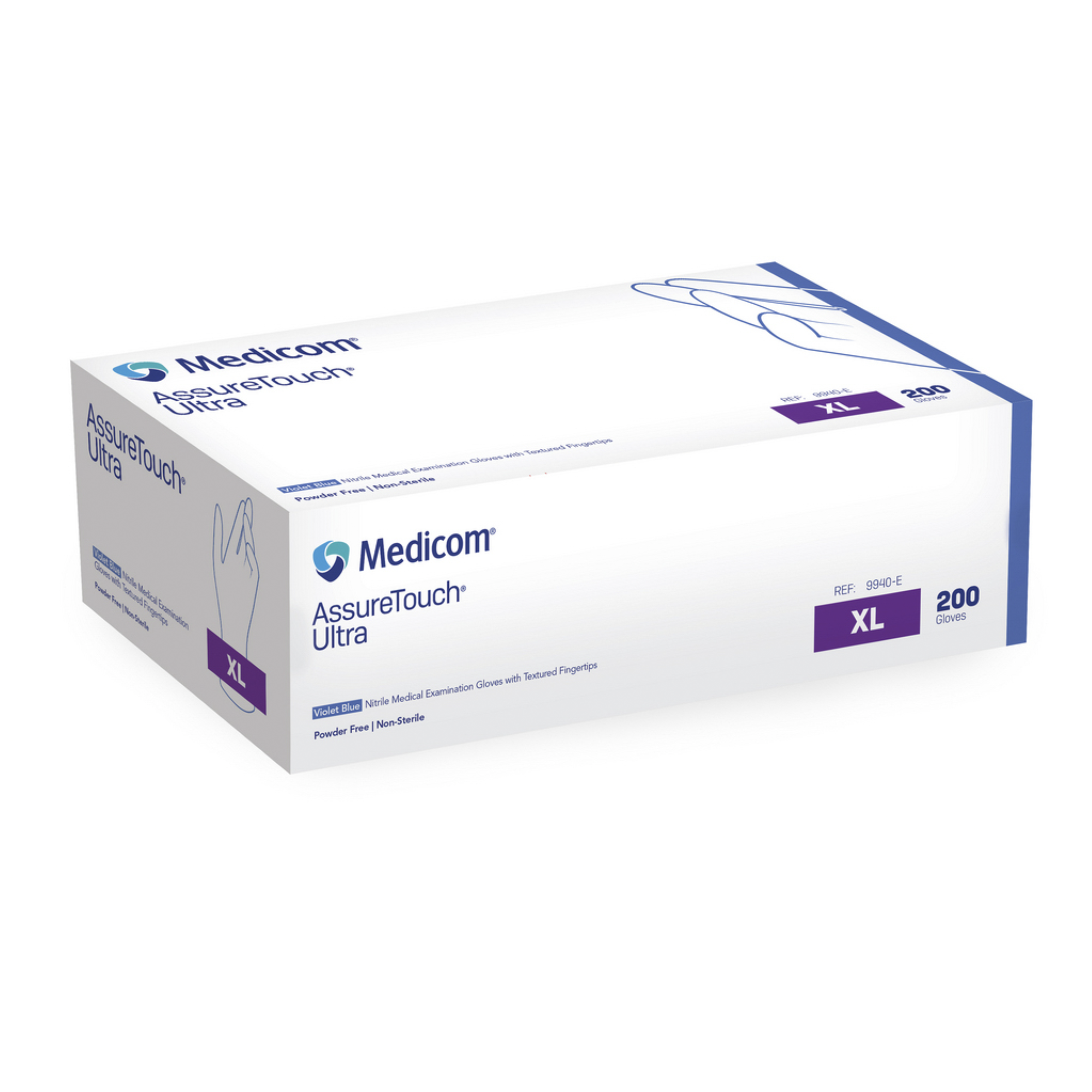 AssureTouch Ultra Nitrile Medical Examination Glove, XL, Violet Blue thumbnail 2