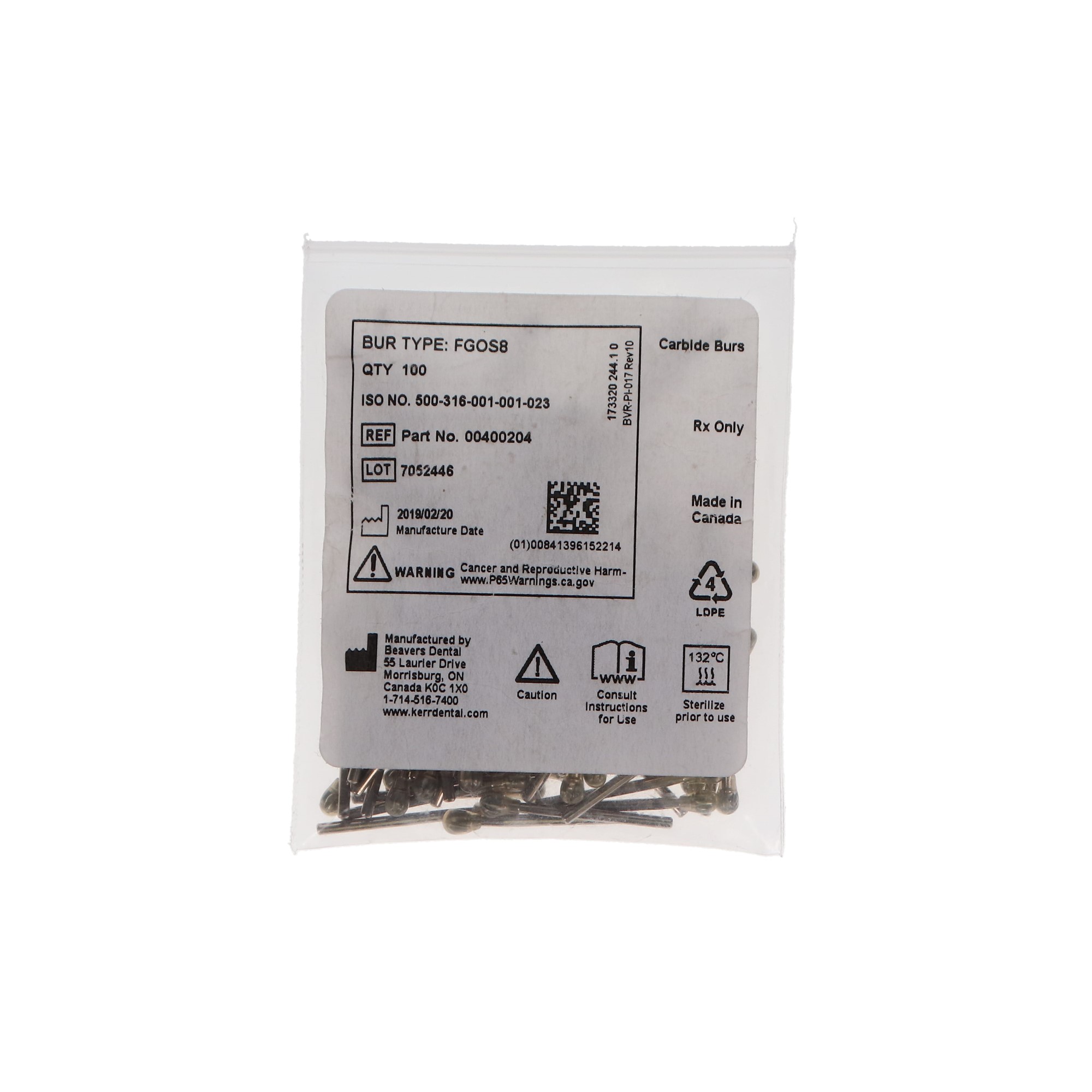 Surgical Carbide Bur, FGOS, # 8, Round, 2.3 mm, 10/Pk, SL8-10 thumbnail 5