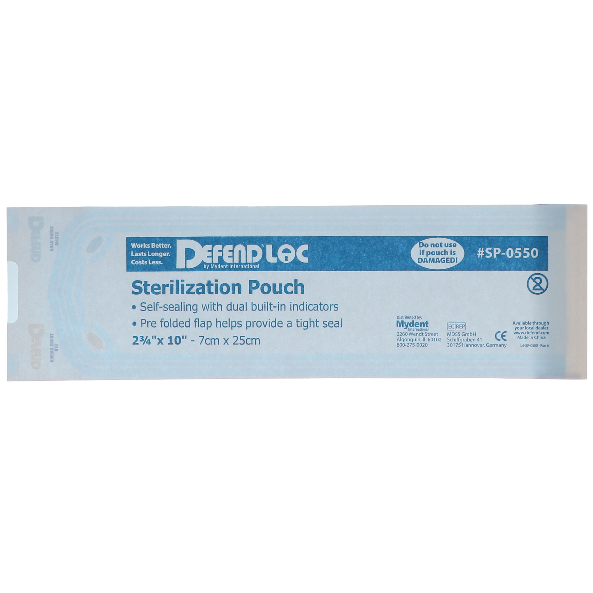 Defend Sterilization Pouches, 2.75" x 10", 200/Pk, SP0550 product image