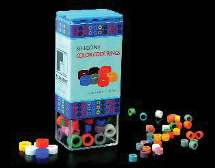 Silicone Color Code Rings, Large, Assorted Pack, 100/Pk, INCRLG product image
