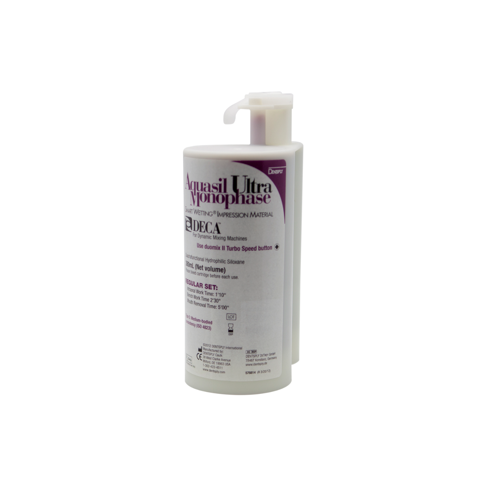 Aquasil Ultra DECA VPS Impression Material, Cartridge Refill, Monophase, Regular Set, 380 ml, 2/Pk product image