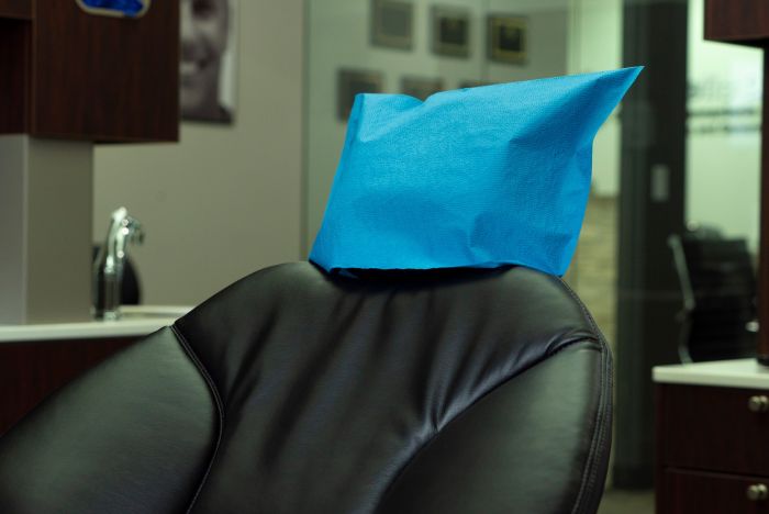 Paper/Poly Headrest Covers, 10" x 13", Blue, 500/Pk, HRCB-13 product image