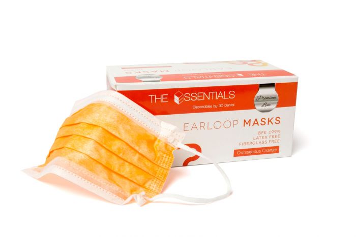 Premium Earloop Masks, 3-Ply, ASTM Level 2, Outrageous Orange, 50/Pk, ELMP-O product image