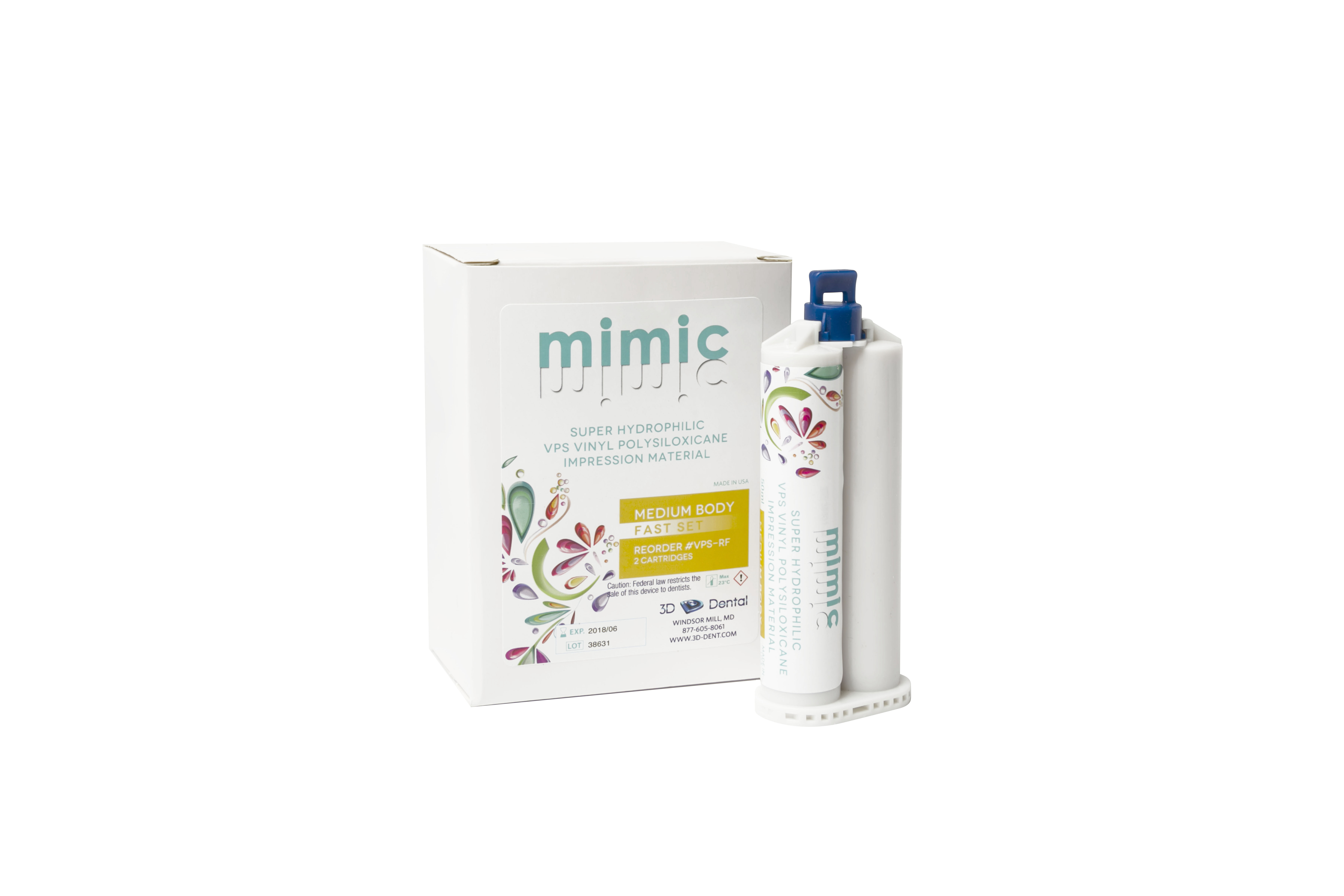 Mimic VPS Impression Material, Medium Body, Regular Set, 50 ml, 2/Pk, VPS-RR product image
