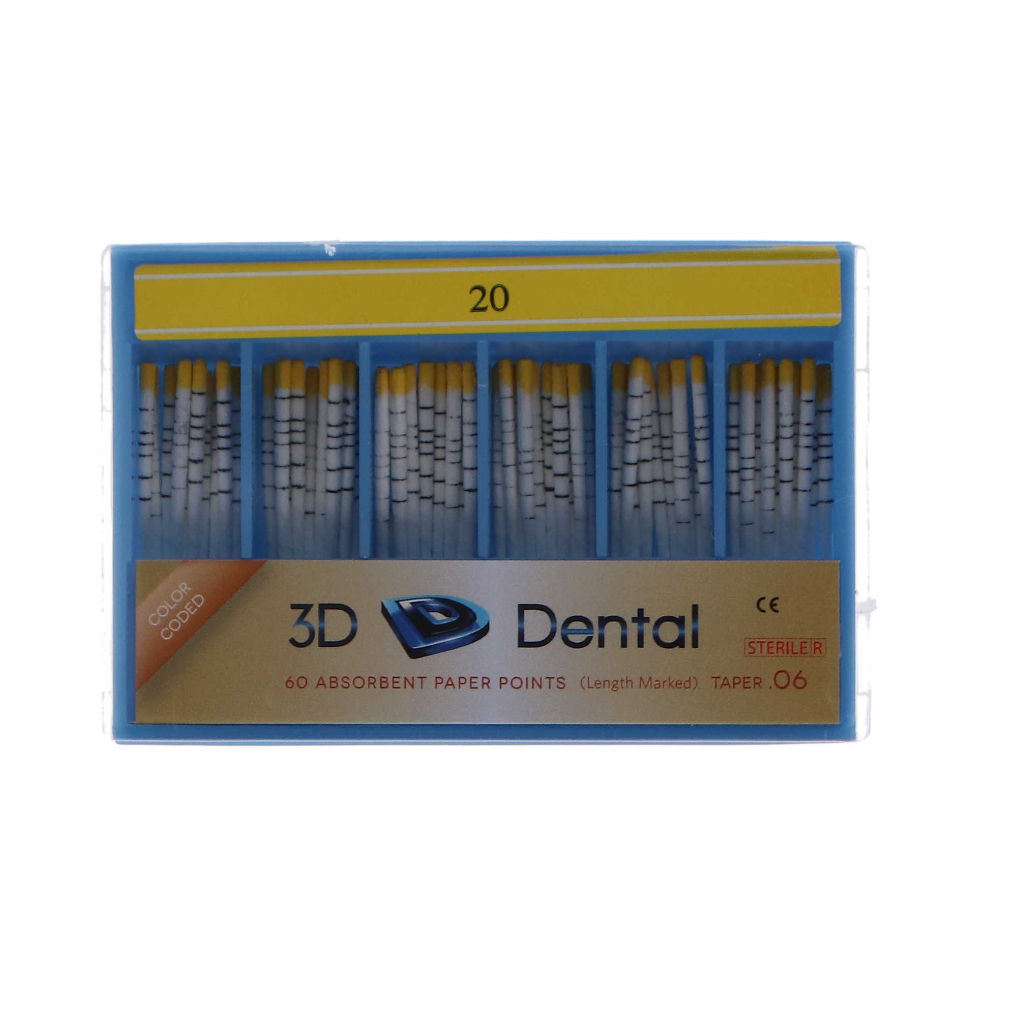 Absorbent Paper Points, Sterile, Tapered Package, 0.06 Taper, # 20, 60/Pk, PPB20T6, 231510-20 thumbnail 5