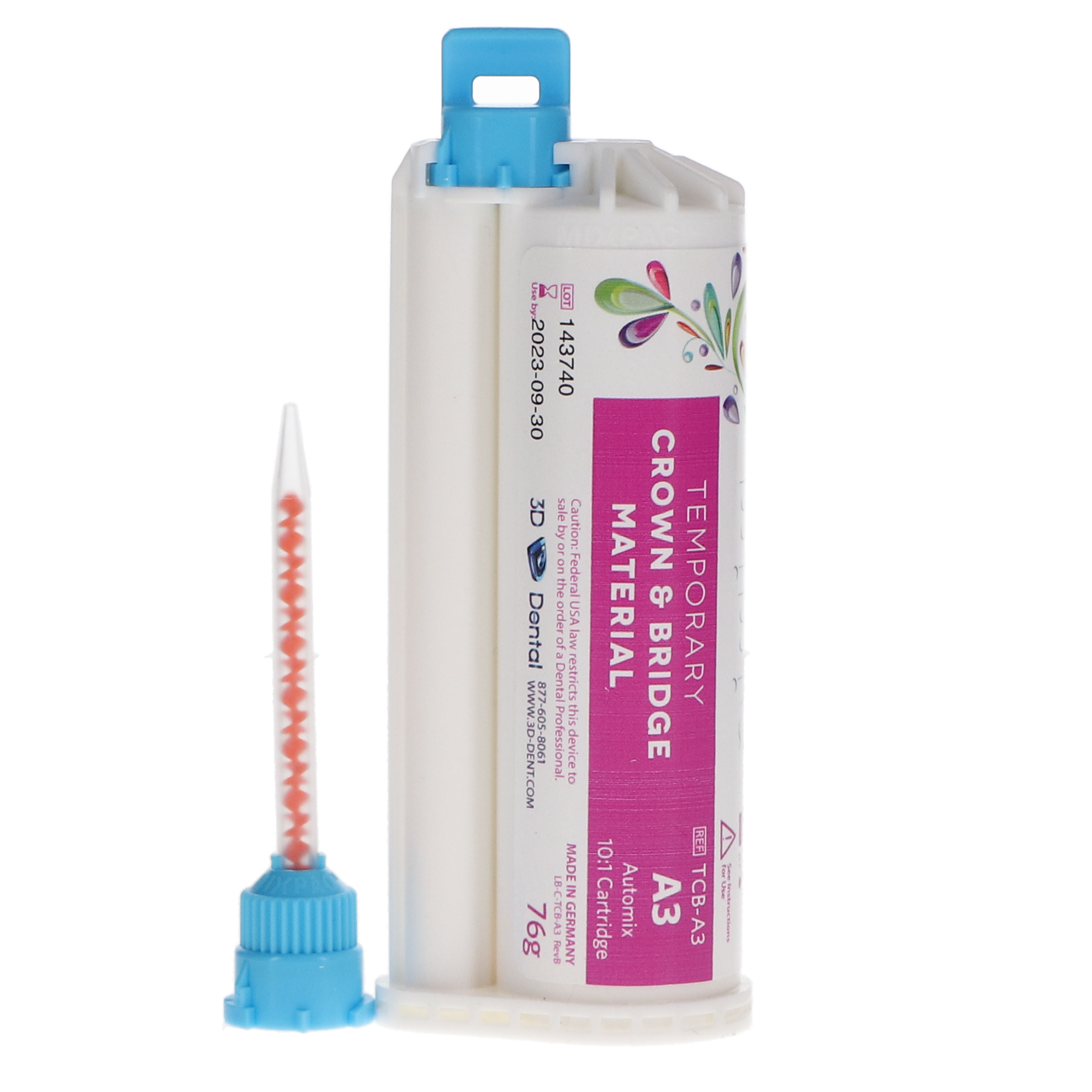 Temporary Crown & Bridge Material 10:1, 76 g, A3, TCB-A3 product image