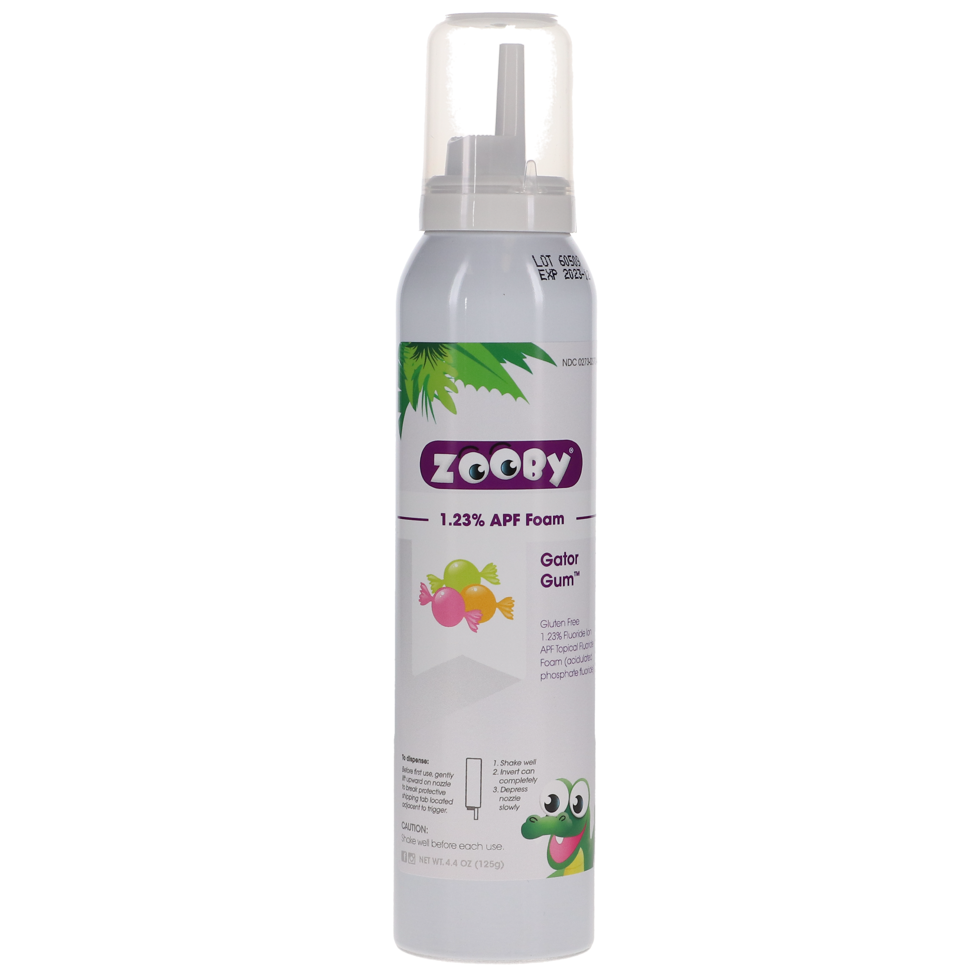 Zooby Fluoride Foam, 4.4 oz, Gator Gum, 1/Pk product image