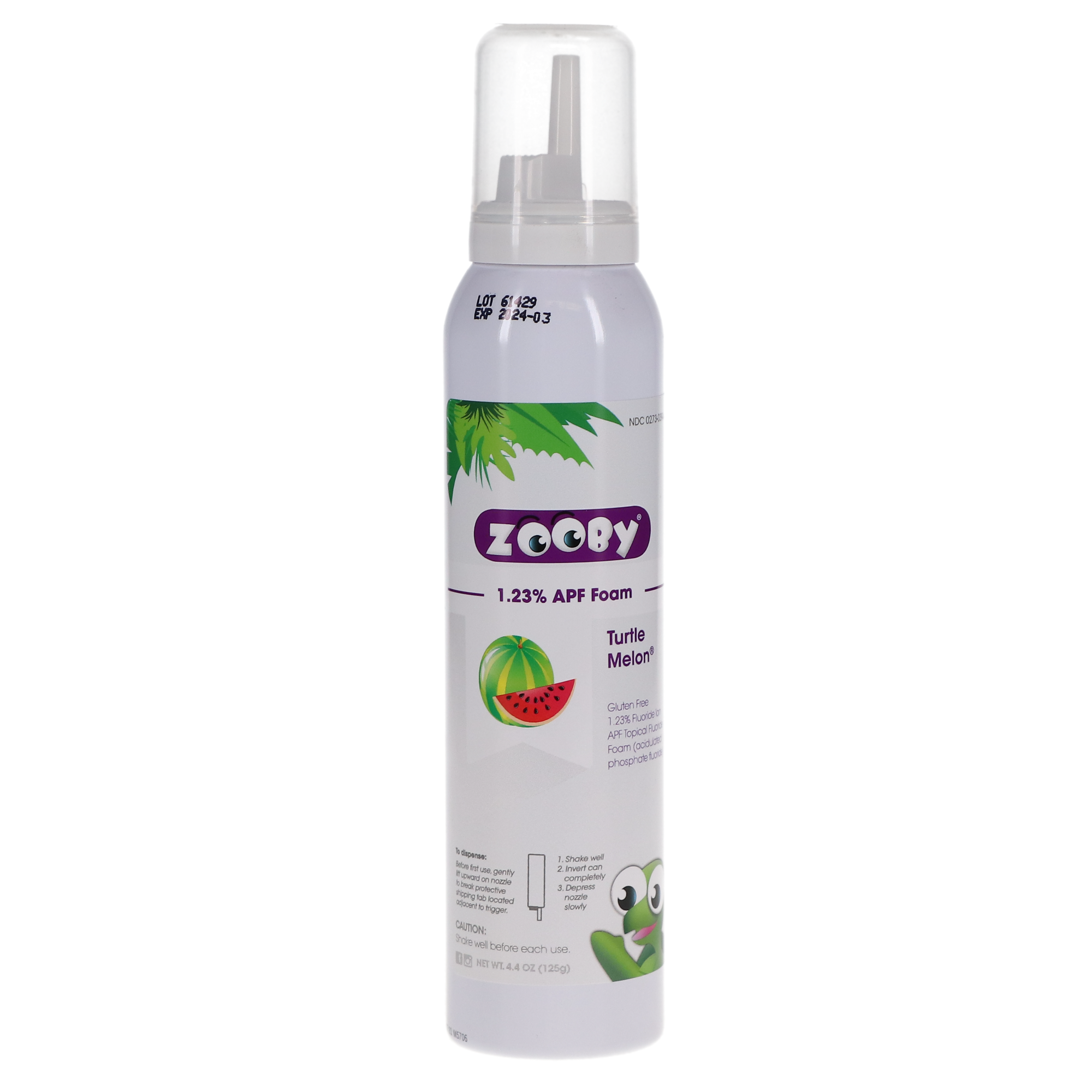Zooby Fluoride Foam, 4.4 oz, Turtle Melon, 1/Pk product image