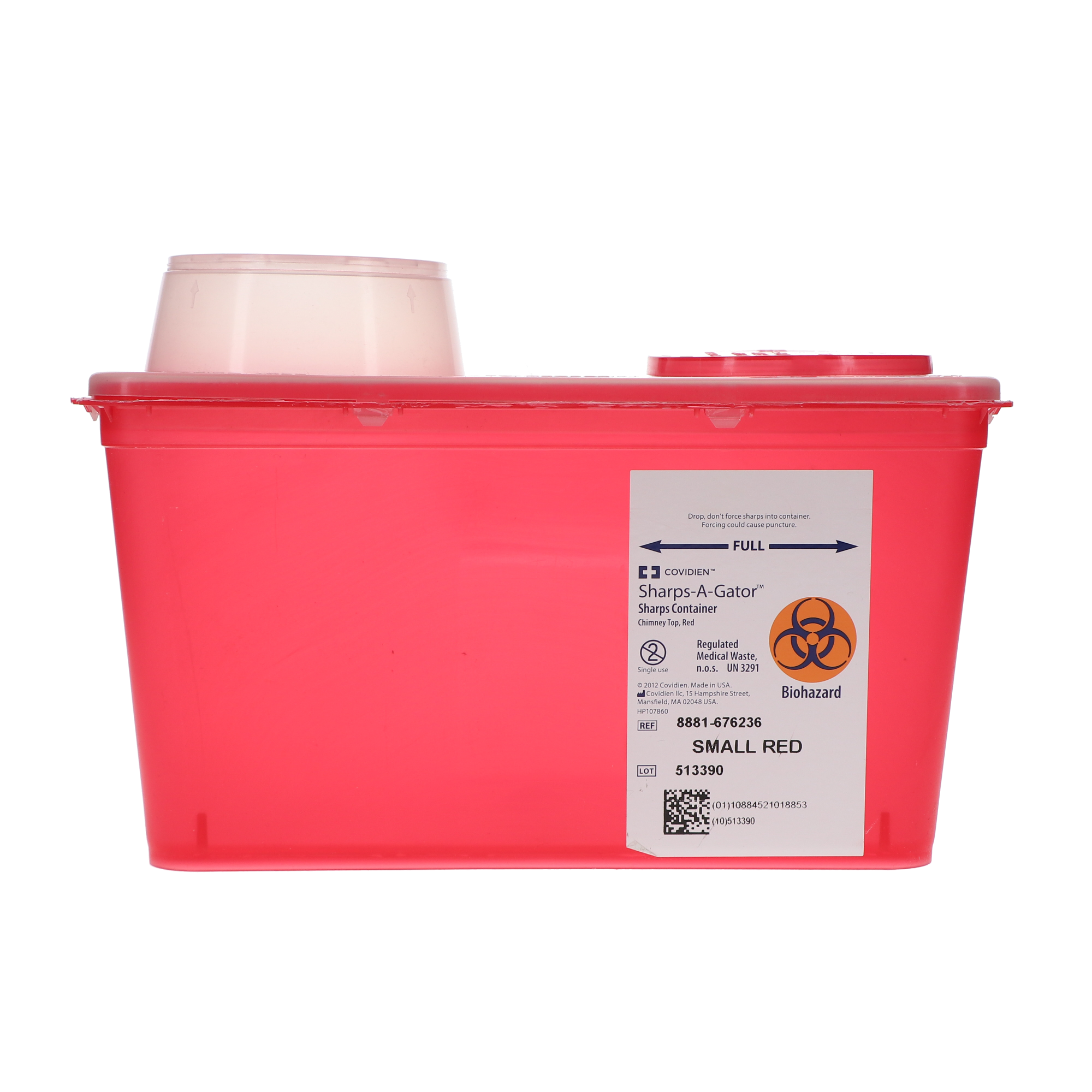 Monoject Sharps Container, with Chimney Top, 4 Qt, Small, Red, 1/Pk, 676236 product image