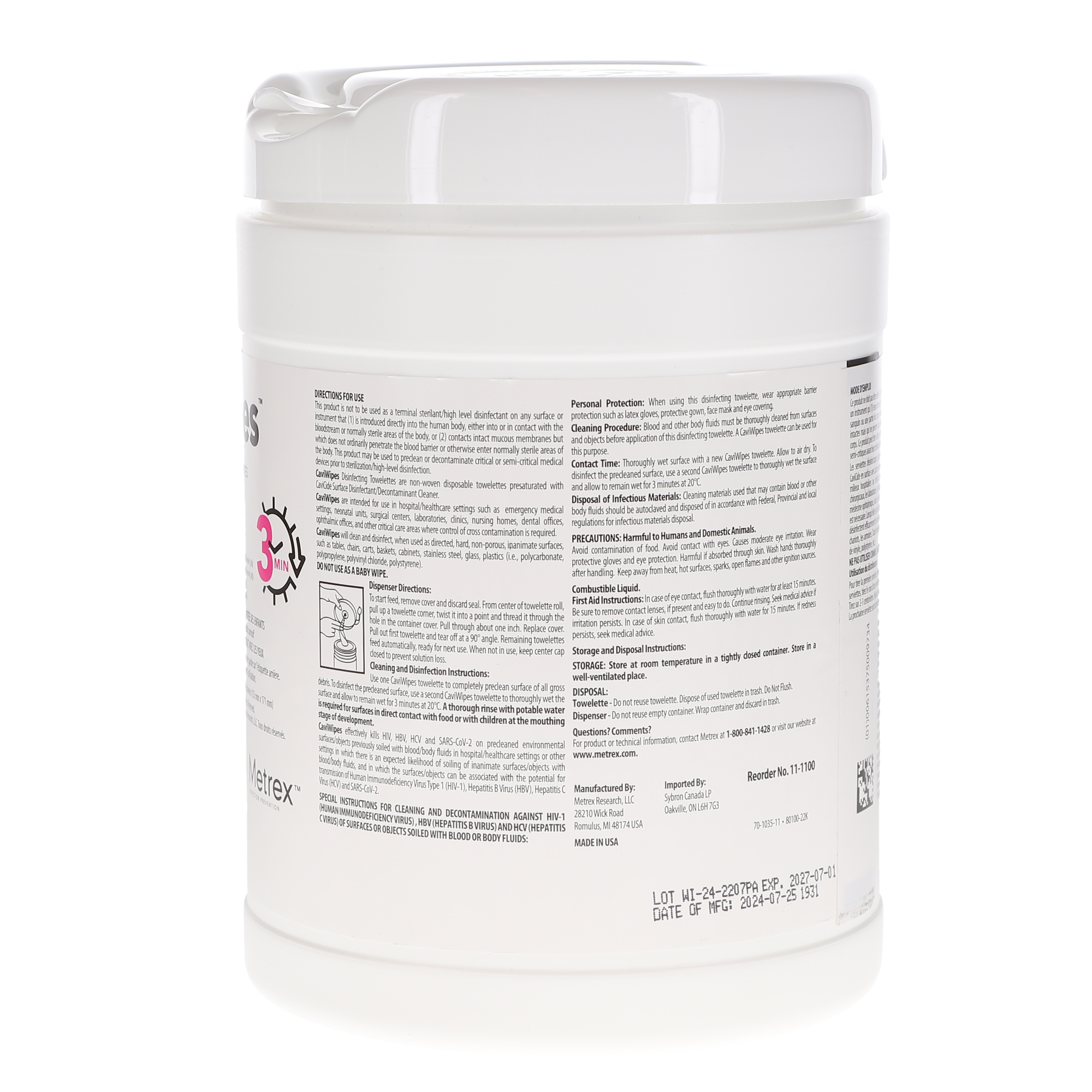 CaviWipes, 6" x 6.75", Large, 160 Wipes/Pk - CaviWipes, 6" x 6.75", Large, 160 Wipes/Pk - Image 1