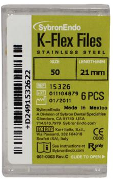 K-Flex Stainless Steel File, 21 mm, # 50, Yellow, 6/Pk, 15326 product image