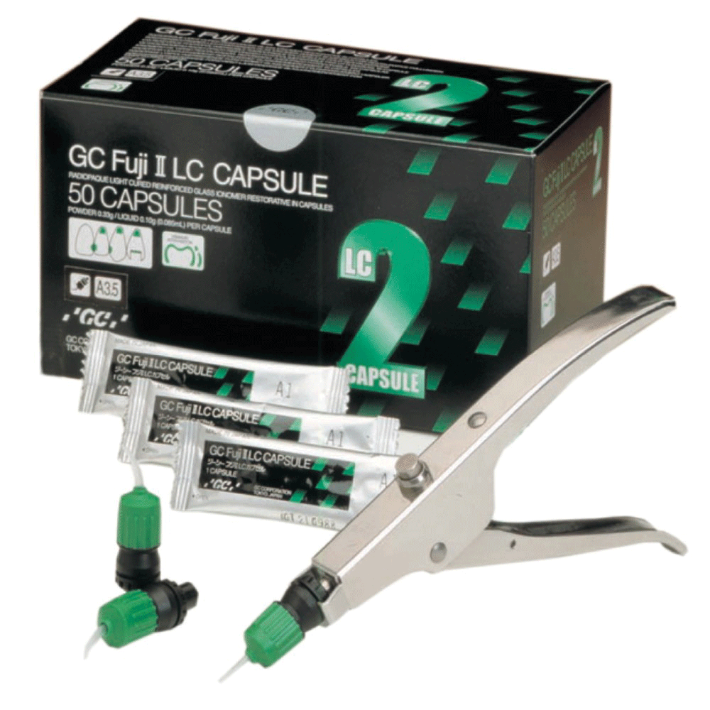 Fuji II LC Glass Ionomer Restorative, Light-Cure, Capsules Refill, 0.1 ml, A3, 48/Pk product image