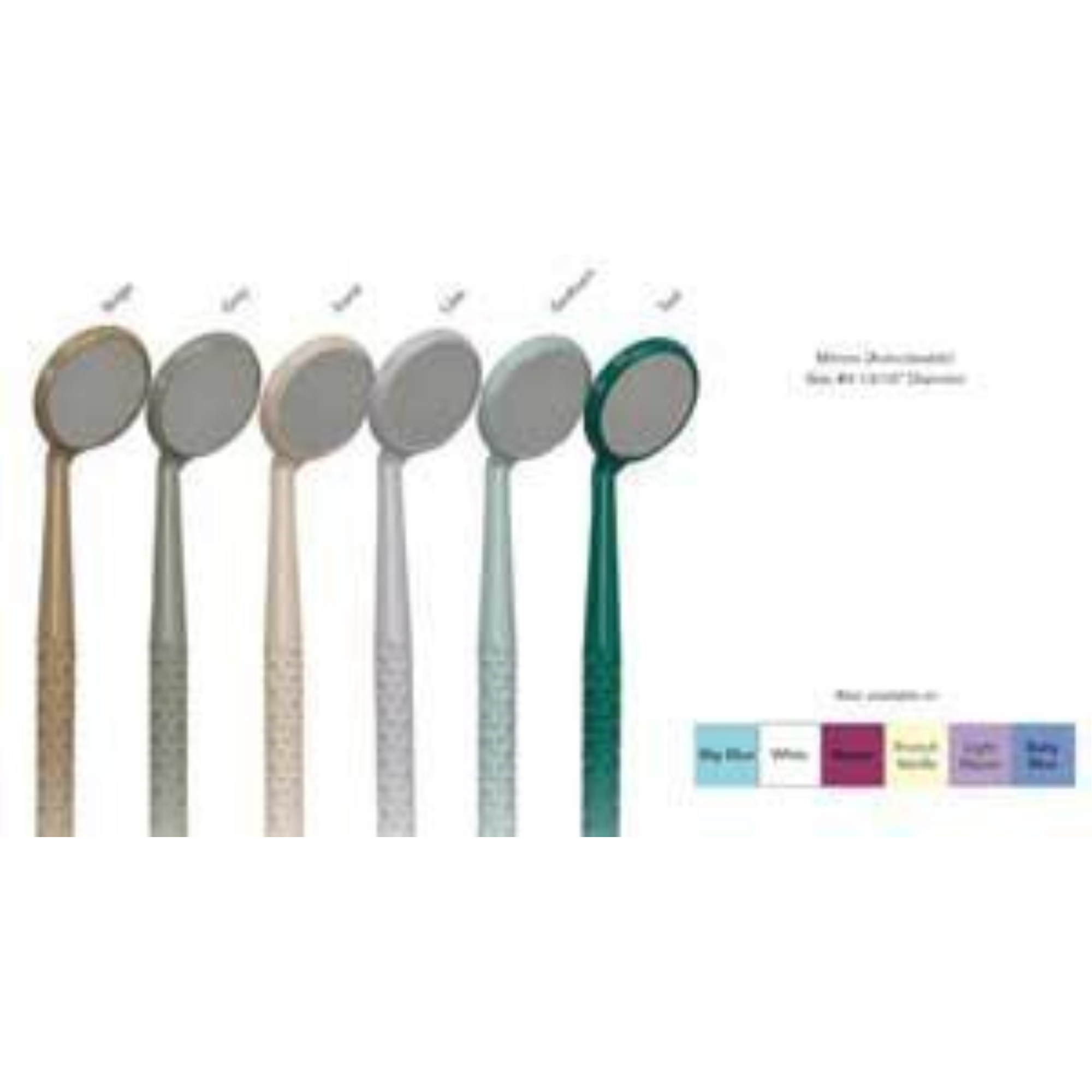 Autoclavable Mirror, Front Surface, with Handle, # 4, Sky Blue, 10/Pk, 31071 thumbnail 2