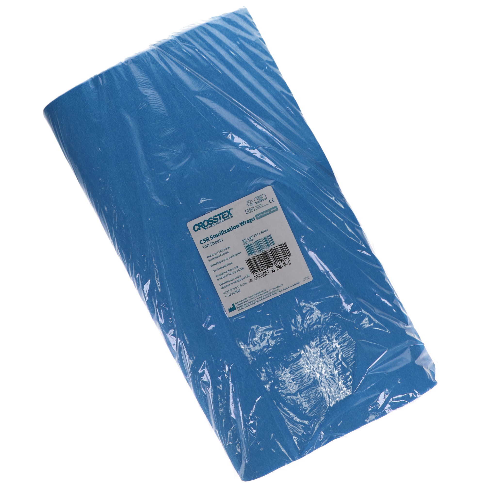 CSR Sterilization Wraps, 20 x 20 in, Blue, 500/Pk, SW20-CS product image