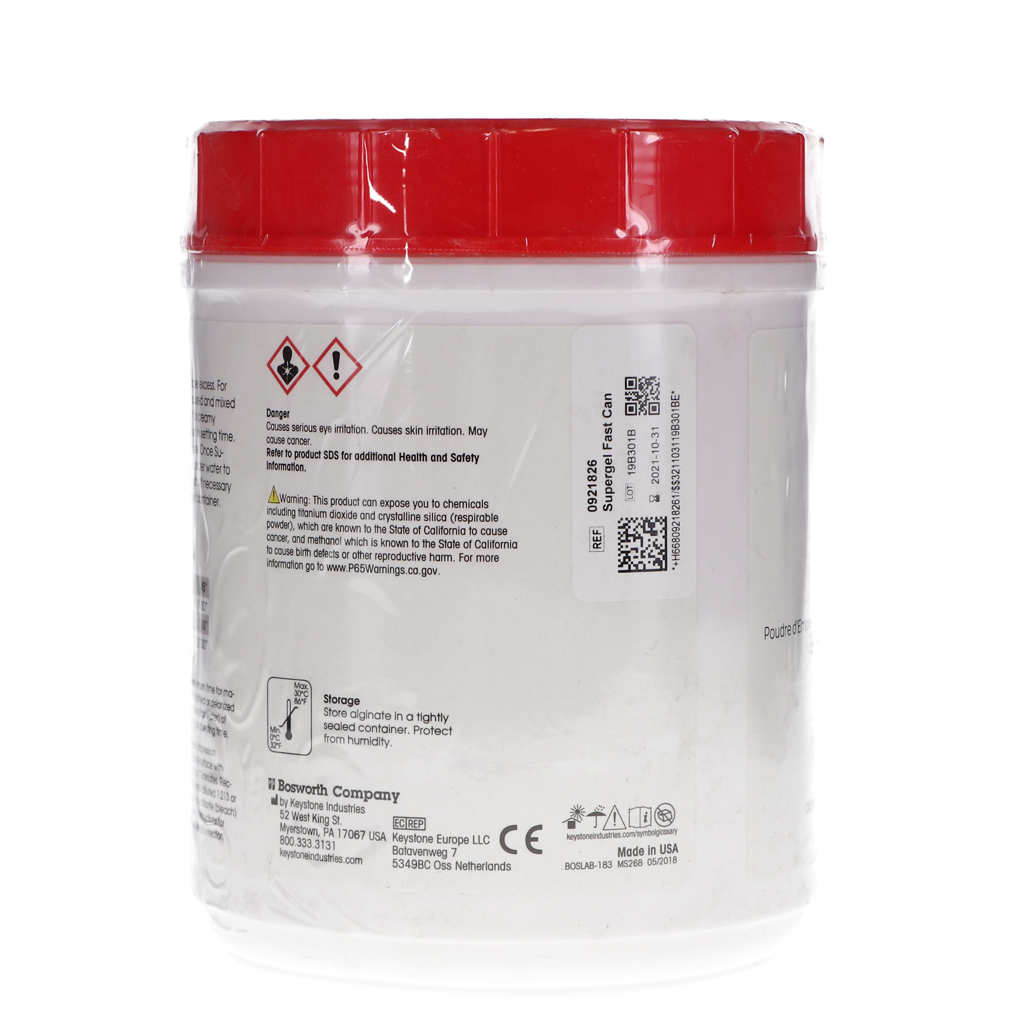 Supergel Alginate Impression Material, Fast Set, Can, 1 lb, 1/Pk, 921826 thumbnail 4