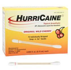 HurriCaine Topical Anesthetic Snap-n-Go Swab, 0.15 ml, Original Wild Cherry, 72/Pk, 0283-0569-72 product image