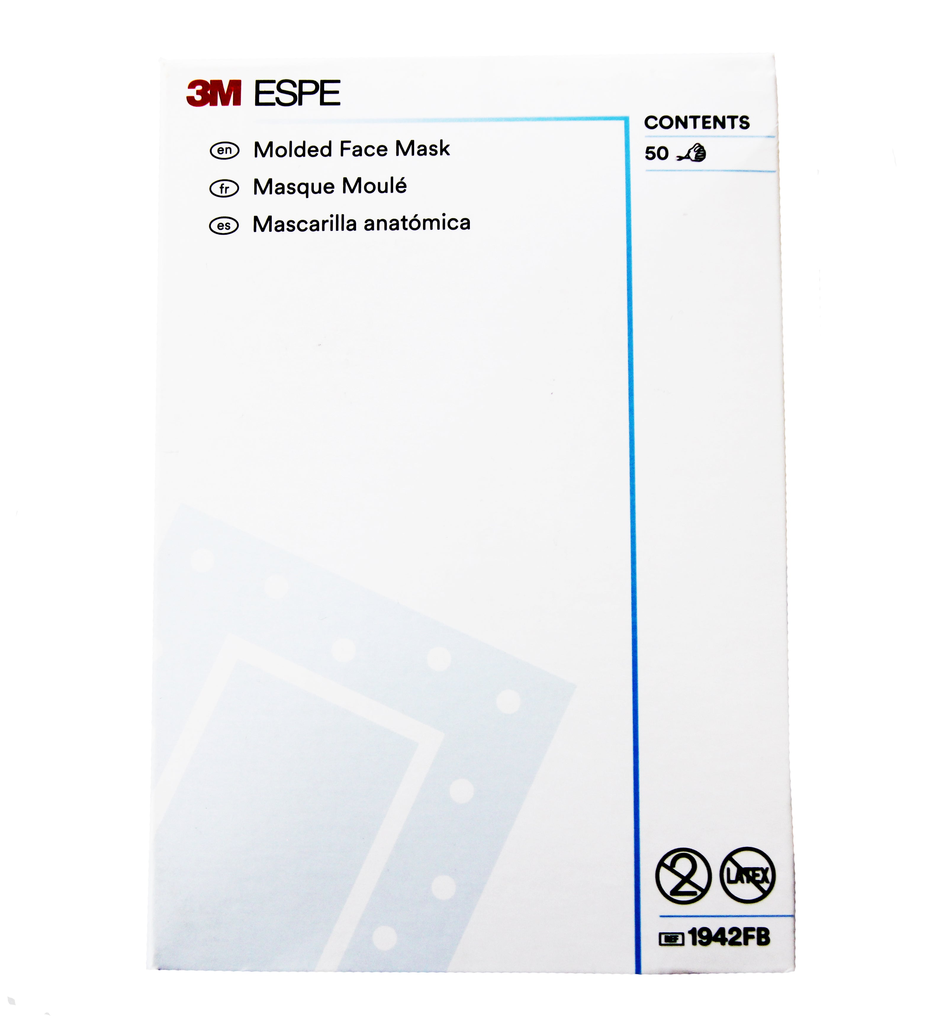 Molded Face Masks, Blue, 50/Box product image