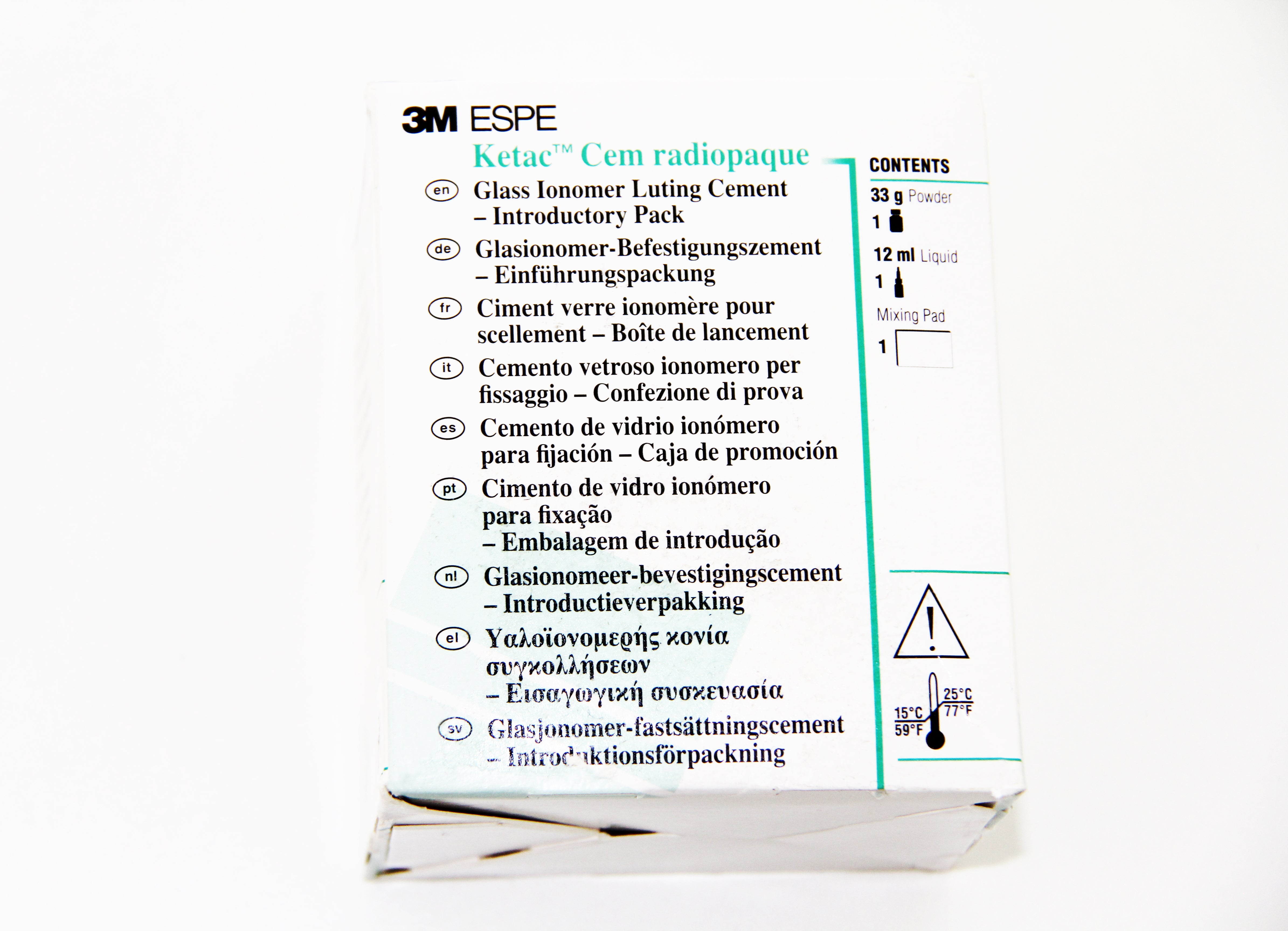 Ketac Cem Luting Cement, 33 g Powder/12 ml Liquid, Intro Pack product image