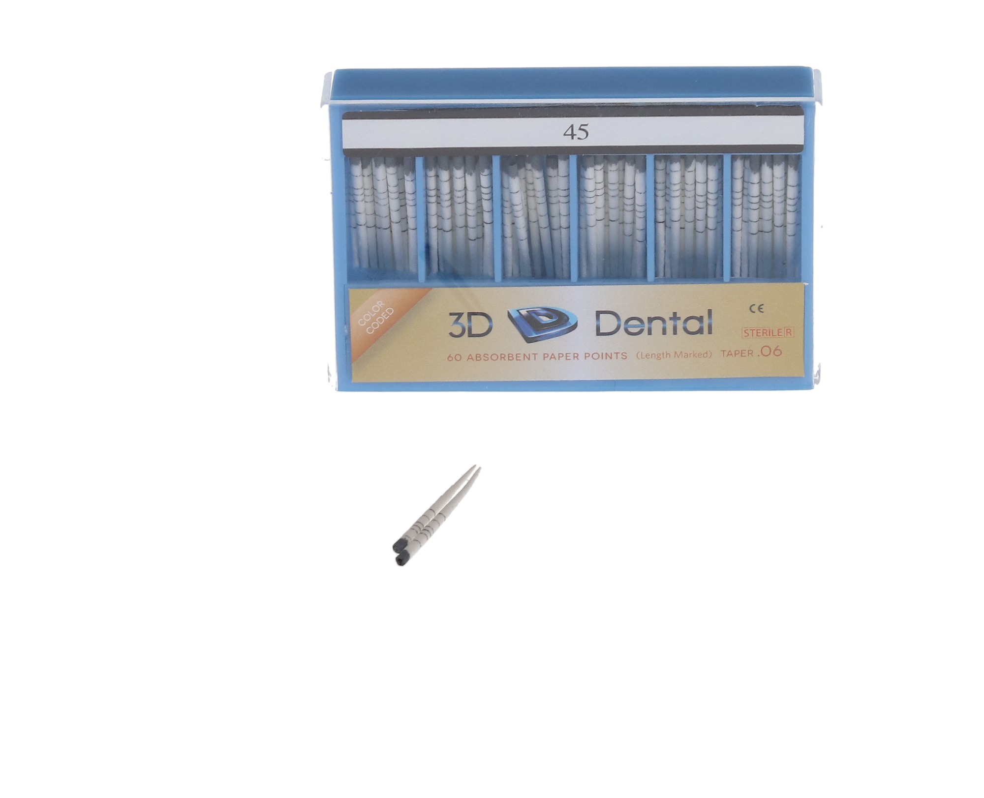 Absorbent Paper Points, Sterile, Tapered Package, 0.06 Taper, # 45, 60/Pk, EN-PP6T45, 231510-45 thumbnail 4