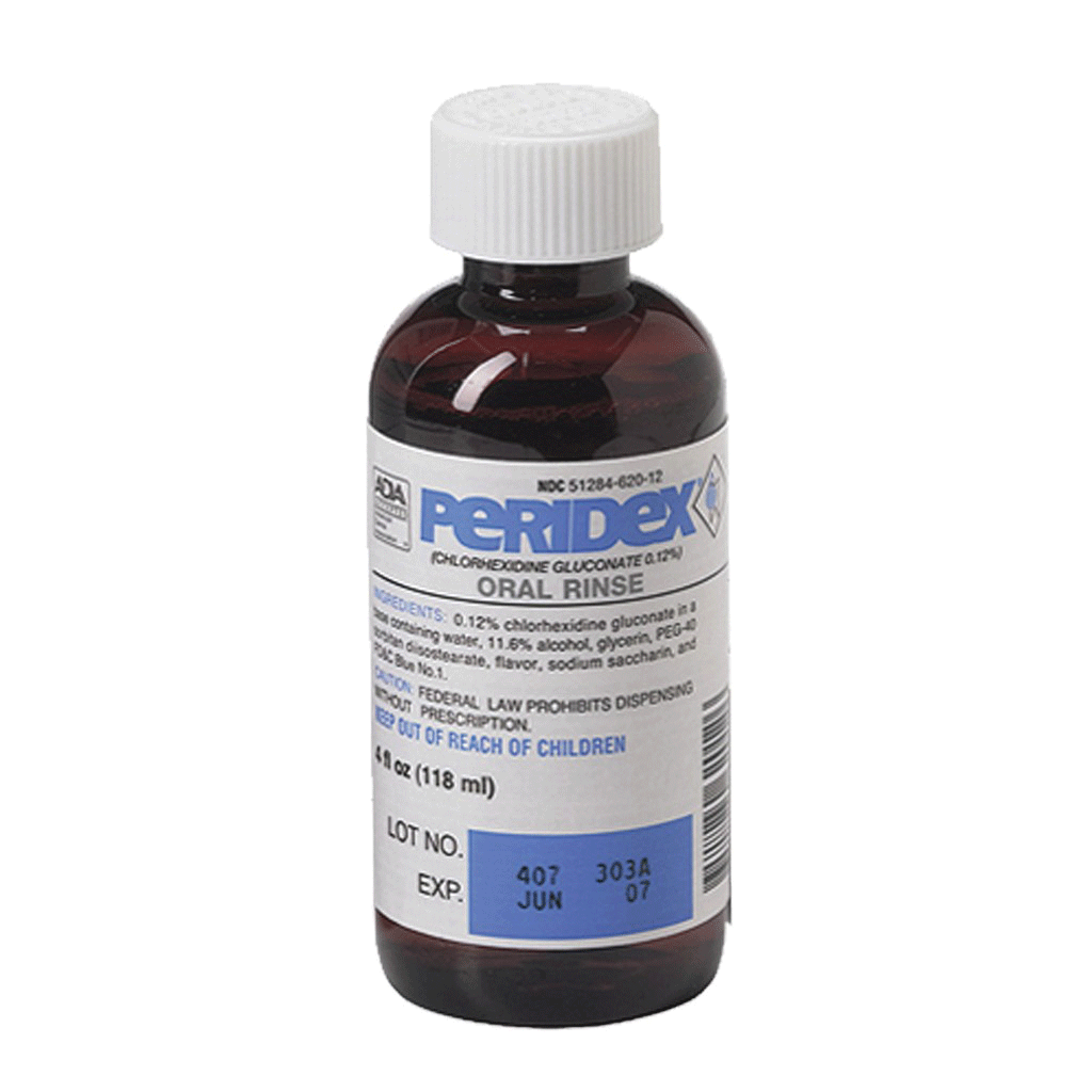 Peridex Chlorhexidine Gluconate 0.12% Oral Rinse, 4 oz Bottle, 1/Pk product image