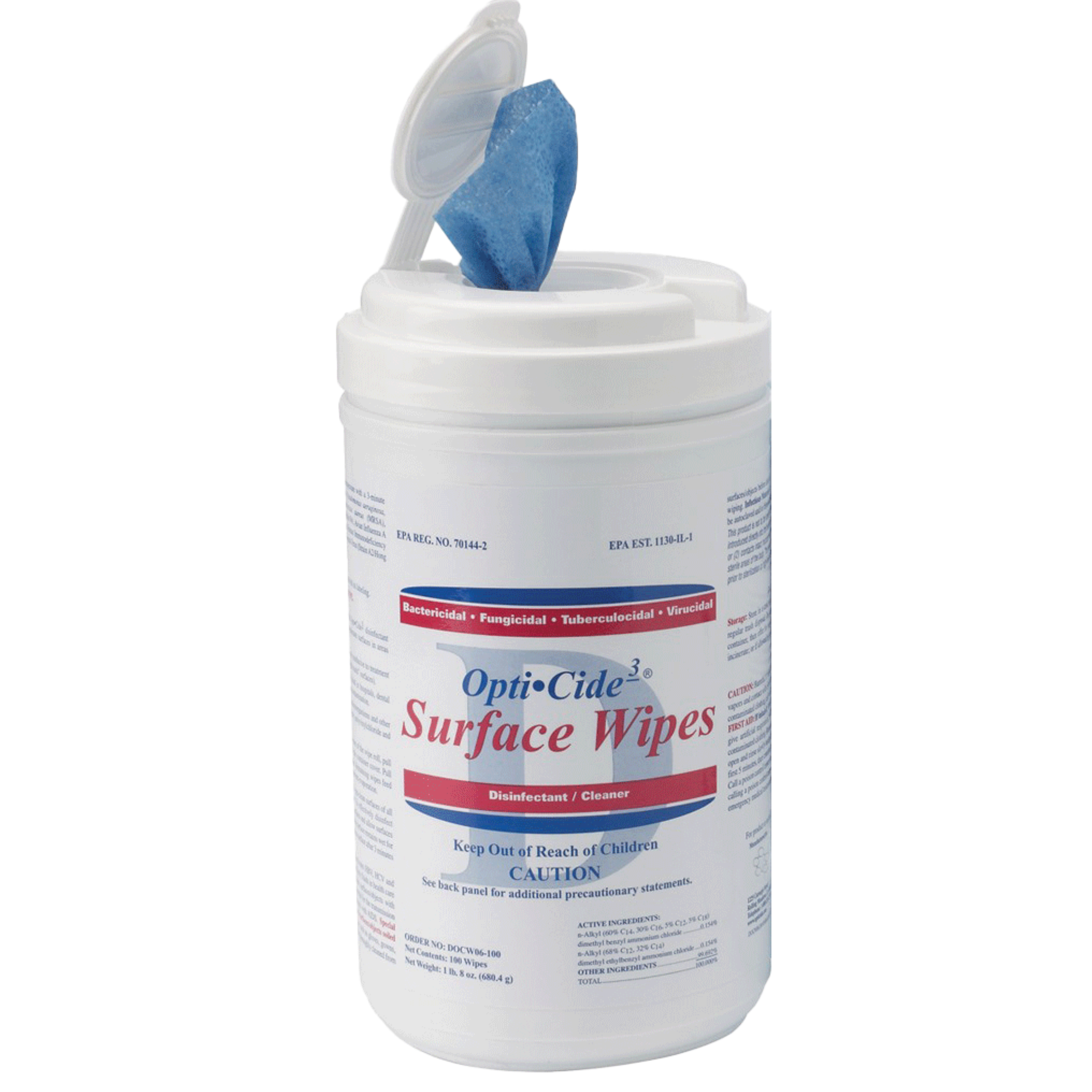 Opti-Cide 3 Disinfectant Wipes, 100 Wipes/Pk, DOCW06-100 product image