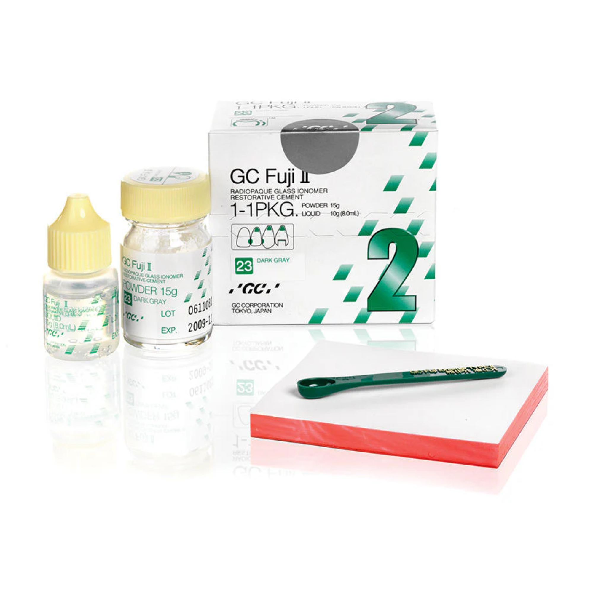 Fuji II Glass Ionomer Restorative, Self-Cure, 1:1 Package, # 21, 15 g, Pale Yellow, 1/Pk product image