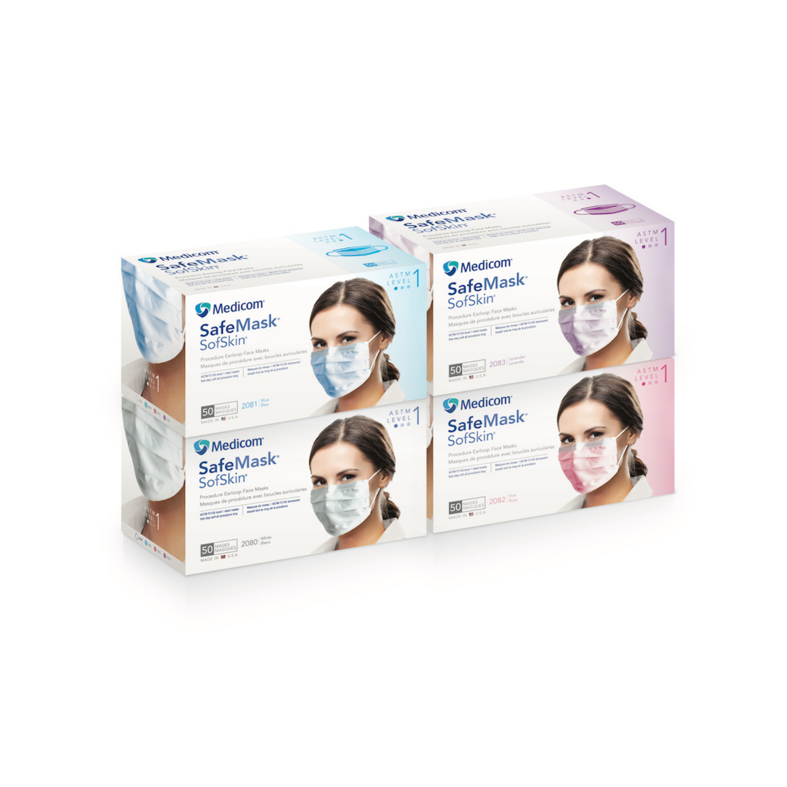SafeMask SofSkin Procedure Earloop Face Masks, ASTM Level 1, Lavender, 50/Box, 2083 thumbnail 9