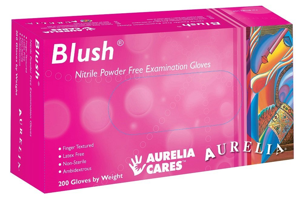 Aurelia Blush Nitrile Examination Gloves, Powder-Free, Non-Sterile, X-Small, Blush Pink, 200/Box product image