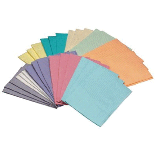 Disposable Bibs, 3-Ply and Poly, 13" x 18", Dusty Rose, 500/Pk, B3-DR product image