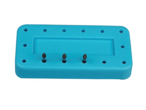 Magnetic Bur Block, 14-Hole, Rectangular, Baby Blue, 1/Pk, OR419 product image