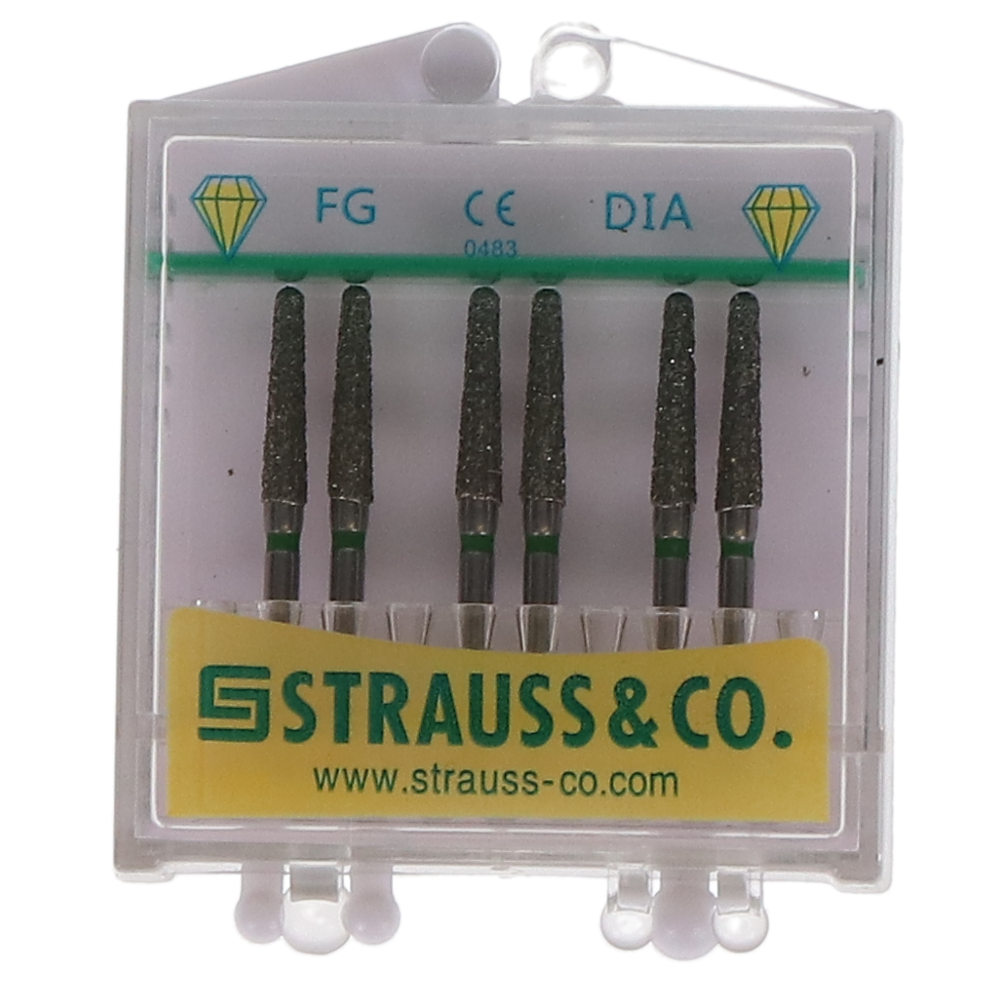 Multi-Use Diamond Burs, FG, Round End Taper, # 850, 2.1 mm, Coarse, Green, 6/Pk, 850-021C thumbnail 9