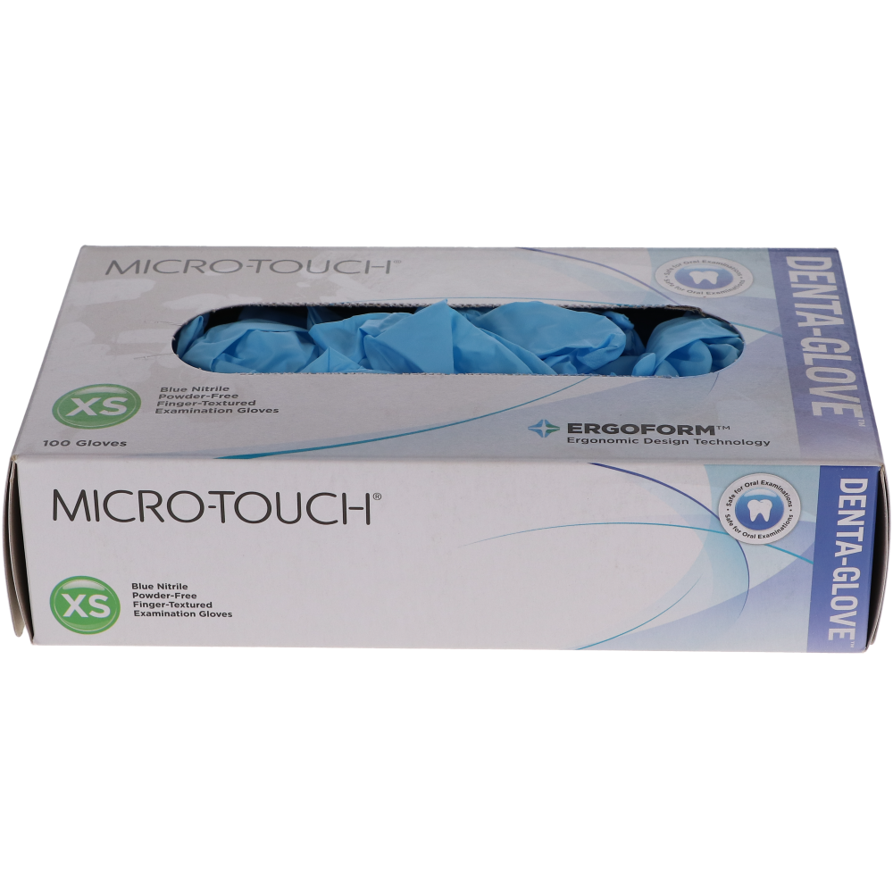 Micro-Touch Denta-Glove Nitrile Gloves, Powder-Free, Extra Small, Blue, 100/Box, 3130050XS product image