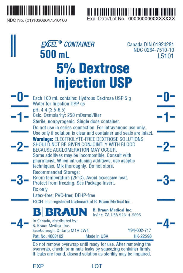 5% Dextrose IV Injection, 250 ml, 1/Pk, L5102 product image
