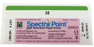 Hygenic SpectraPoint Absorbent Paper Points, Sterile, Bulk Pack, # 35, Green, 200/Pk, H07681 product image