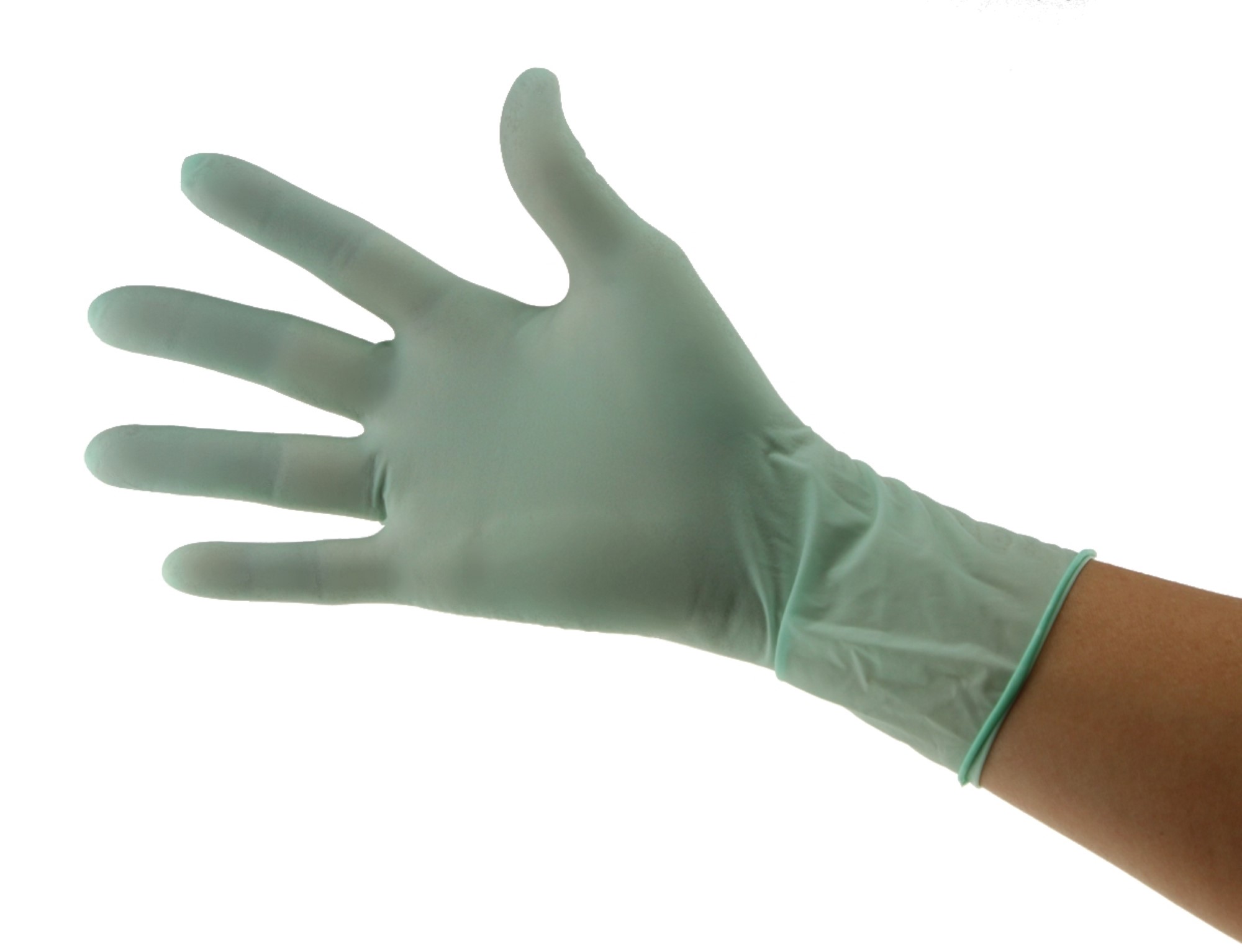 BeeSure Latex Powder-Free Exam Gloves, Large, Green, Citrus-Mint Scent, 100/Box product image
