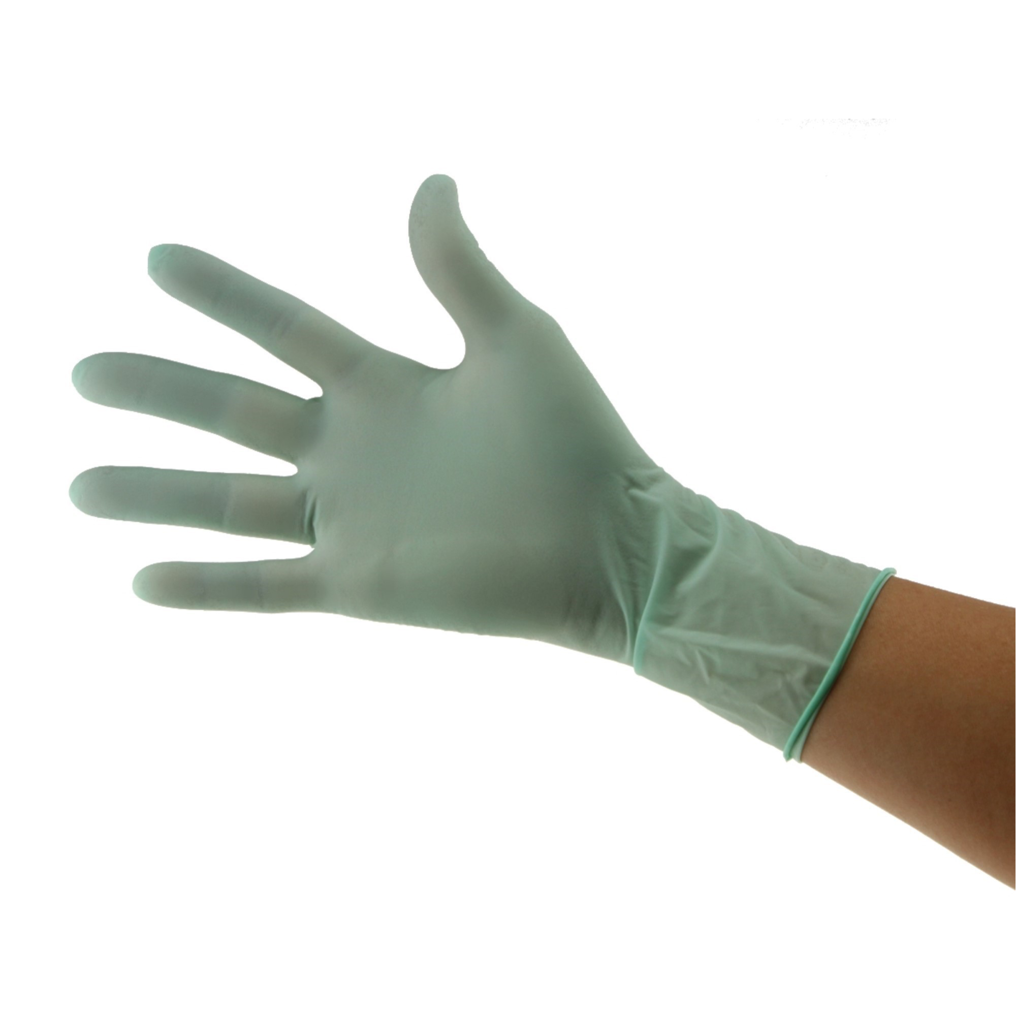 BeeSure Latex Powder-Free Exam Gloves, Large, Green, Citrus-Mint Scent, 100/Box thumbnail 2