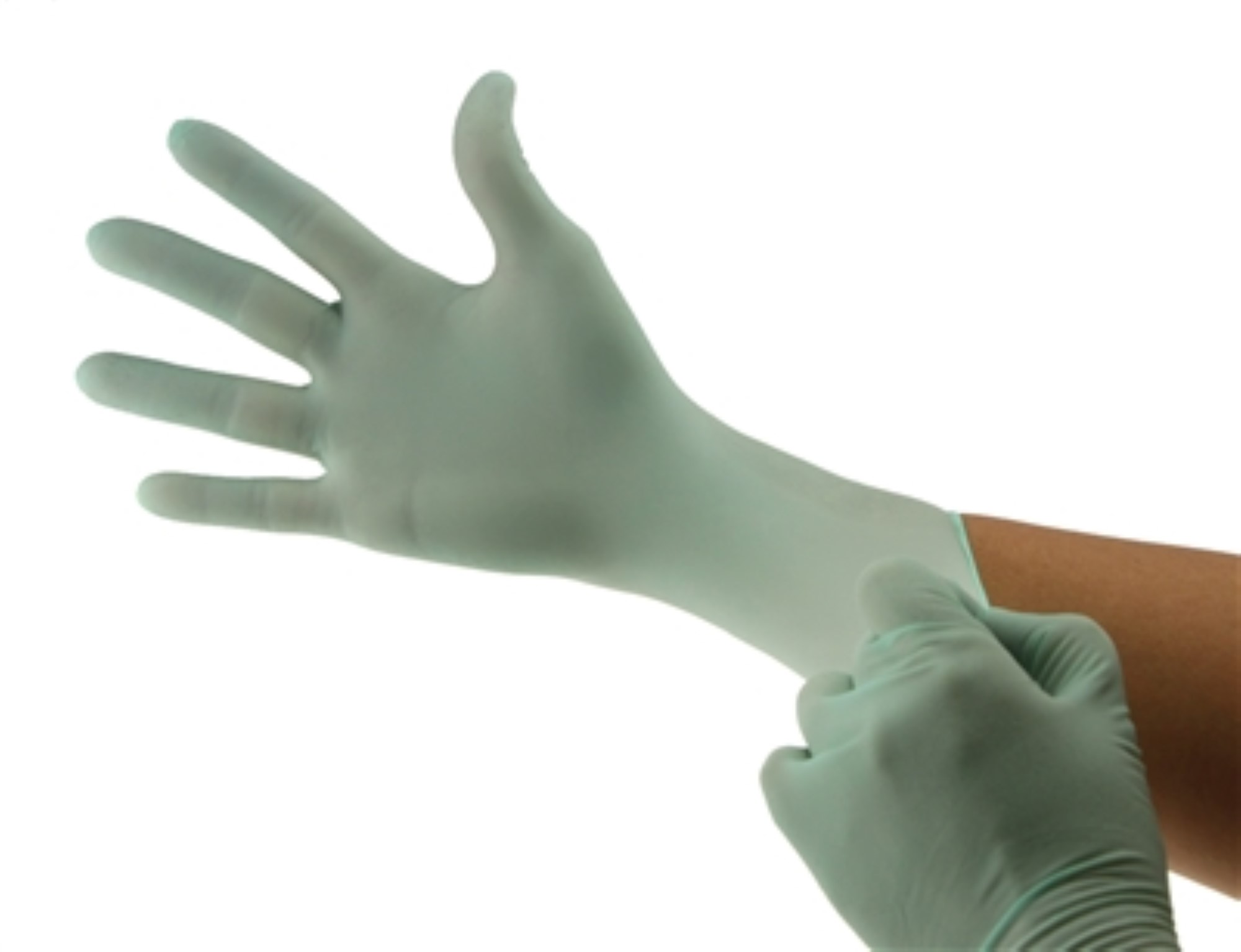 BeeSure Latex Powder-Free Exam Gloves, Medium, Green, Citrus-Mint Scent, 100/Box product image