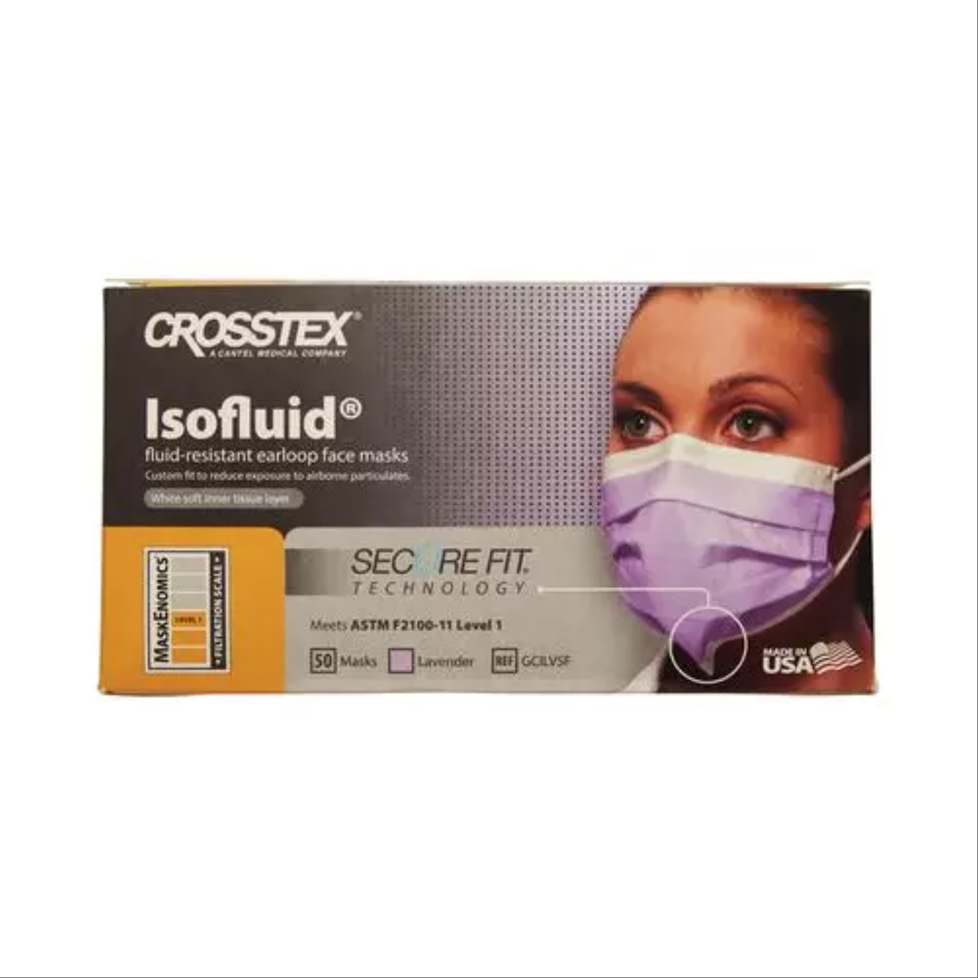 Isofluid SecureFit Earloop Masks, Lavender, 50/Pk, CGILVSF product image