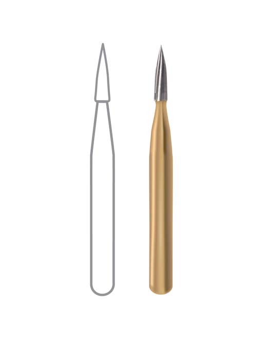 Midwest Trimming and Finishing Carbide Burs, FG, 12-Blade, Needle, 0.9 mm, # 7901, 10/Pk product image